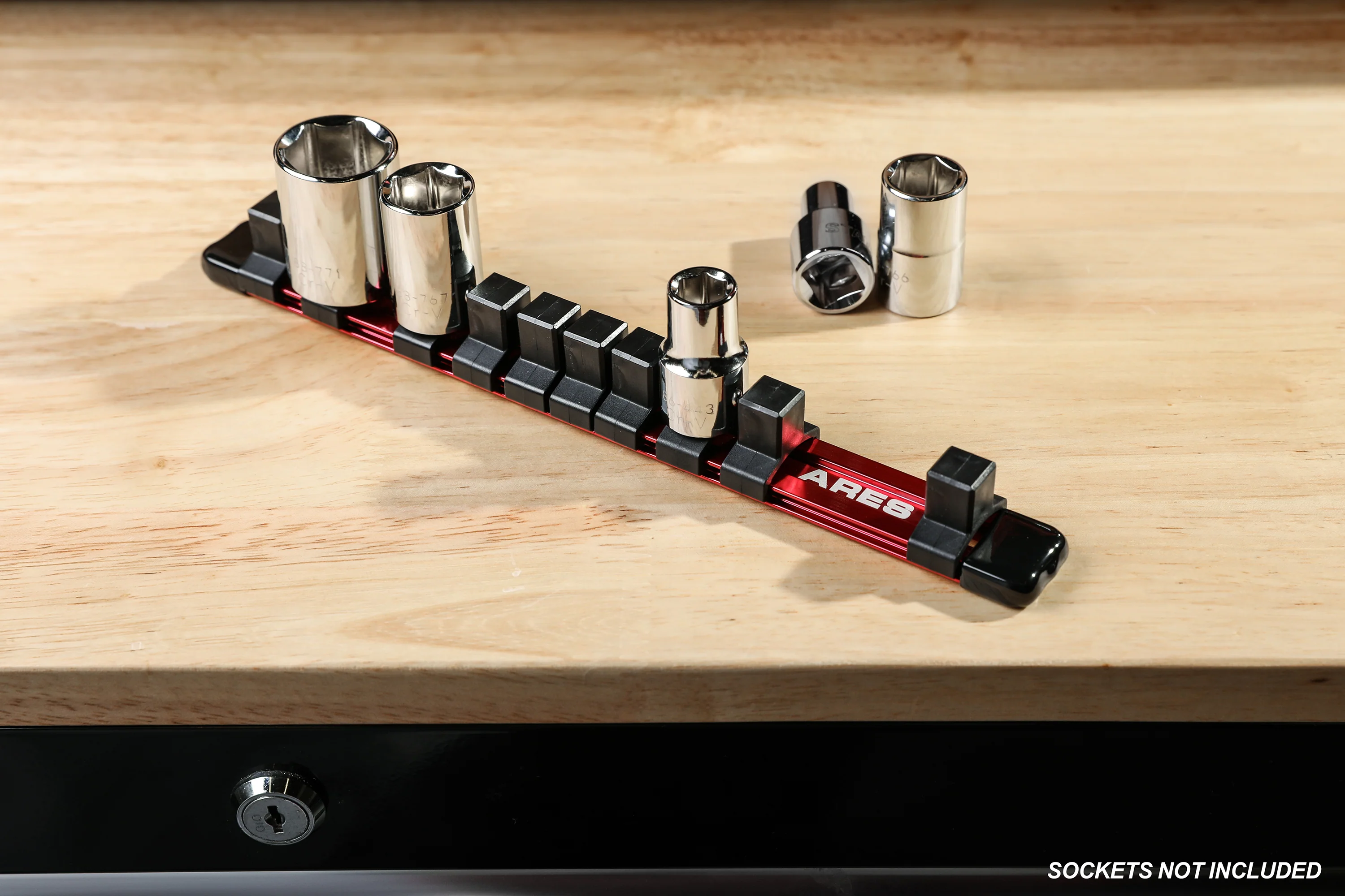 ARES 70342 - 1/2" Drive Red 9.84" Socket Rail - Image 4
