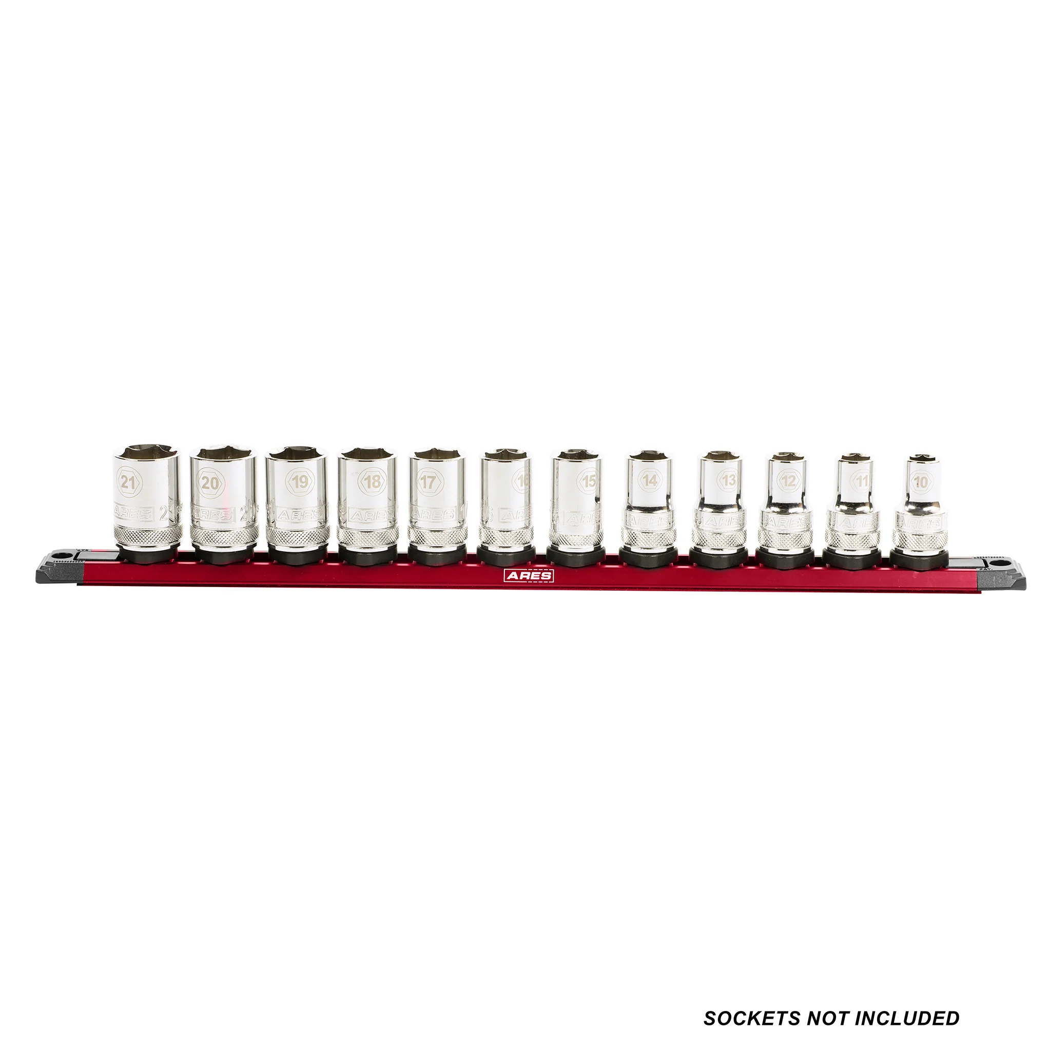 ARES 60170 - 1/2-Inch Drive 15.5-Inch Red Twist Lock Magnetic Socket Rail - Image 3