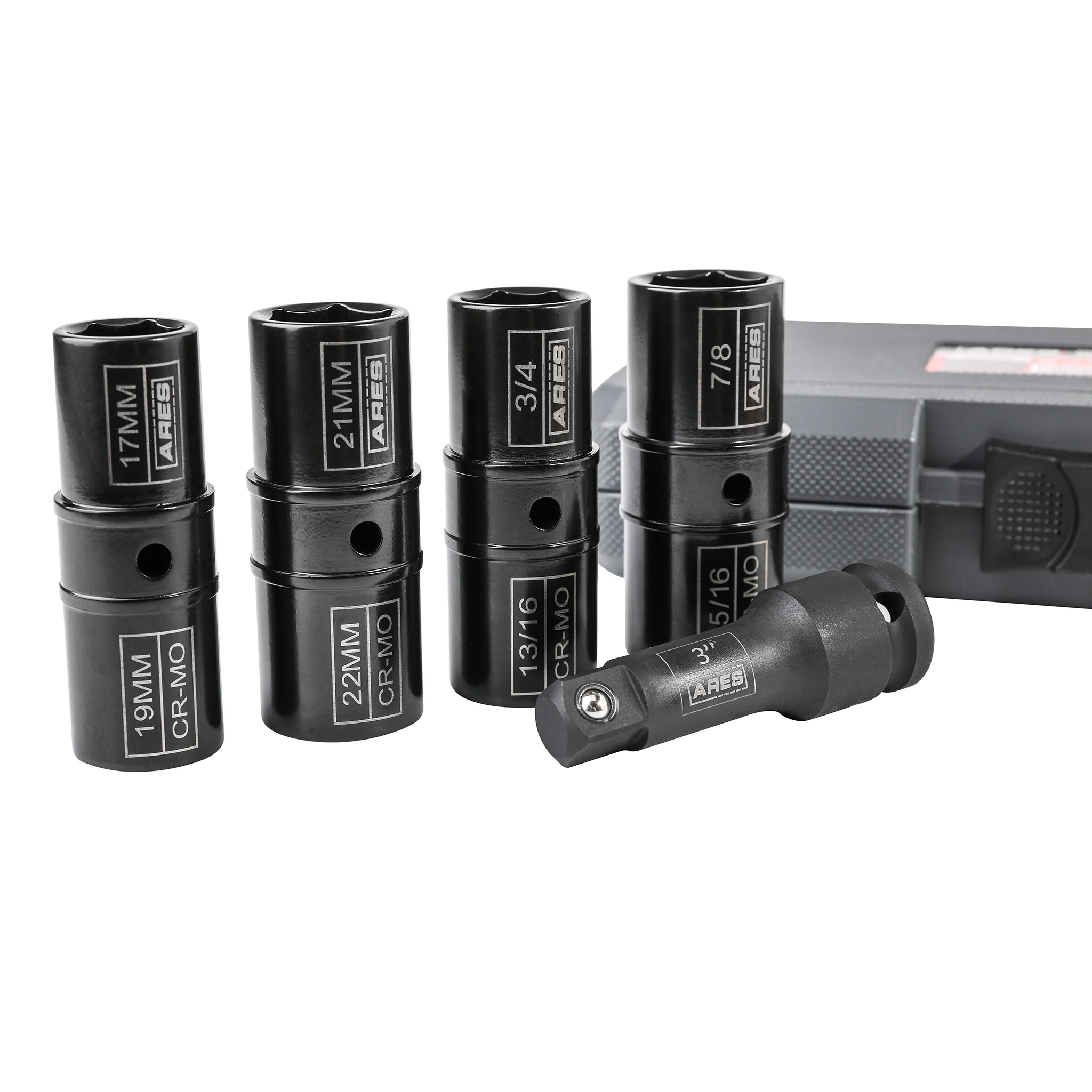 ARES 59010 - 1/2-inch Drive 5-Piece Flip Lug Nut Socket Set - Image 3