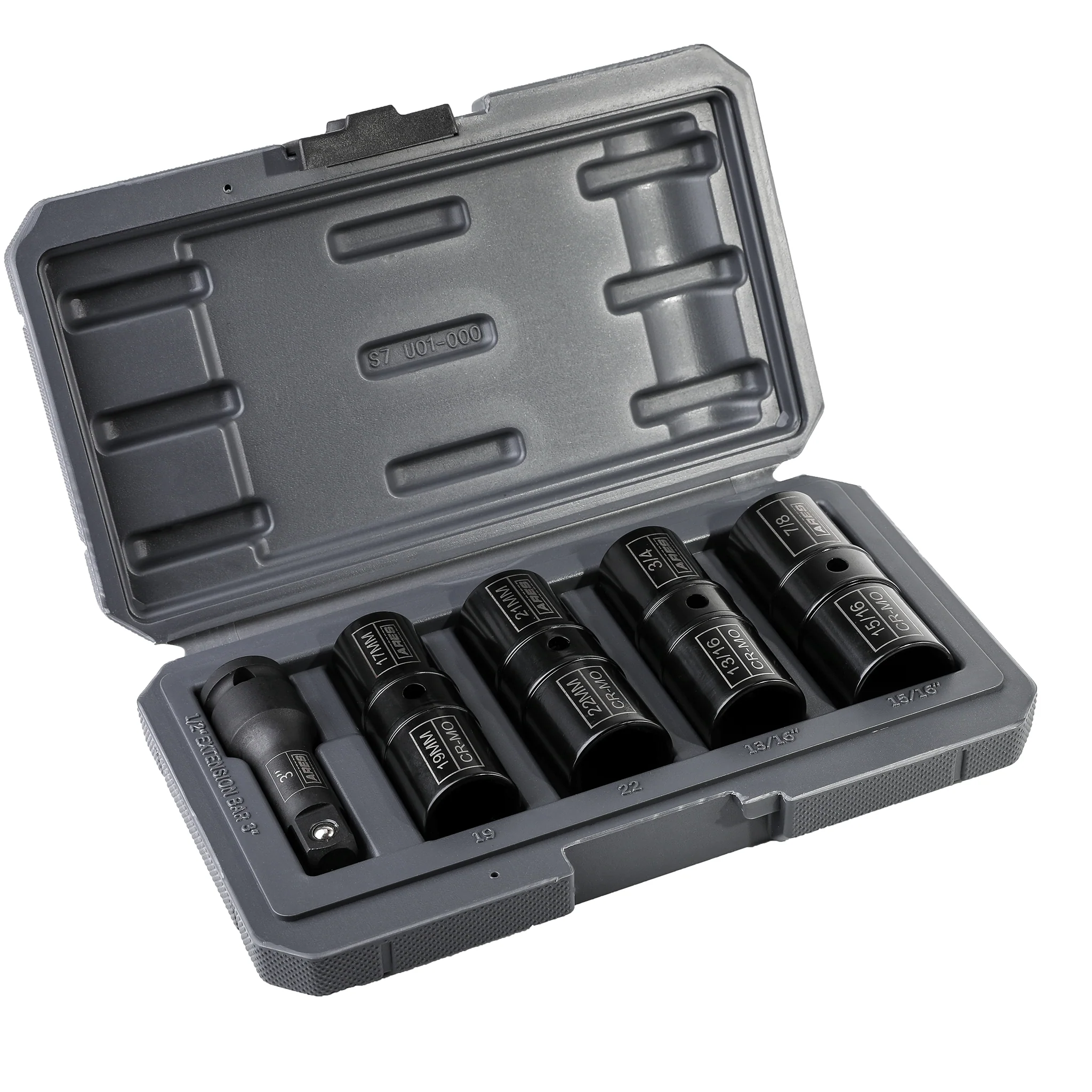 ARES 59010 - 1/2-inch Drive 5-Piece Flip Lug Nut Socket Set - Image 4