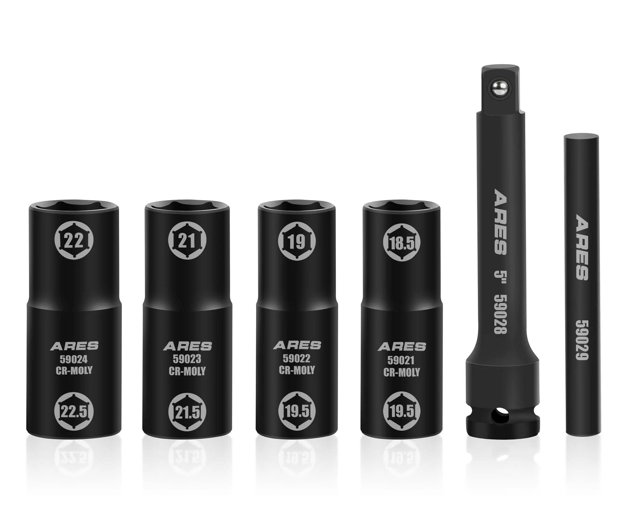 ARES 59065 - 6pc Half Size Lug Nut Flip Impact Socket Set - 1/2-Inch Drive - Image 3