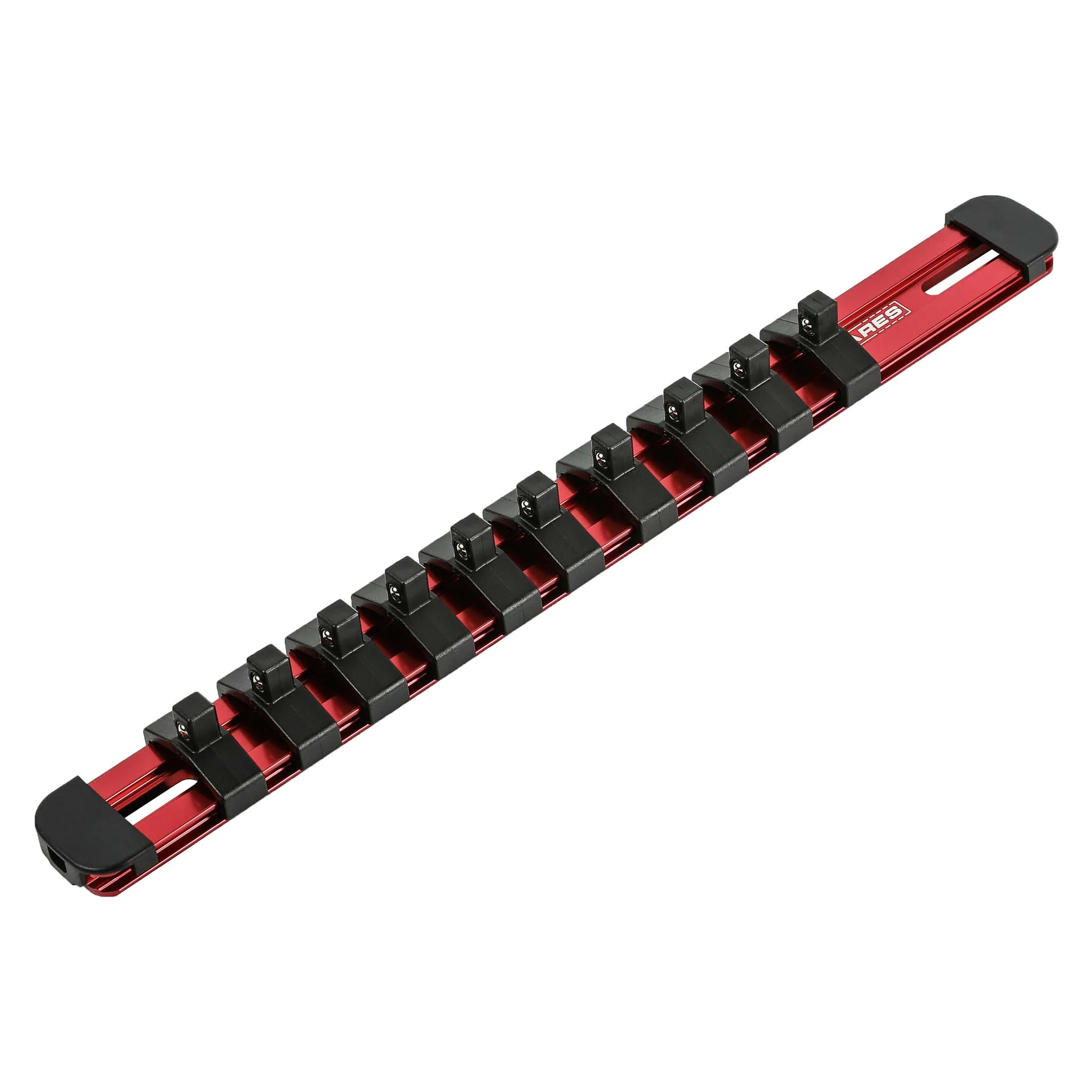 ARES 60097 - 1/4-Inch Drive Red 9.84-Inch Socket Rail with Locking End Caps - Image 2