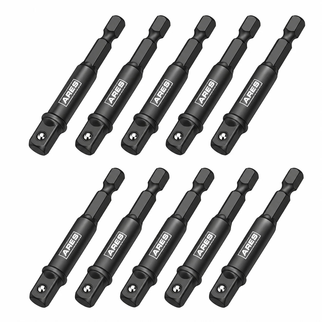 ARES 70384 - 10-Piece 1/4-Inch Drive 3-Inch Impact Grade Socket Adapter Set - Image 3