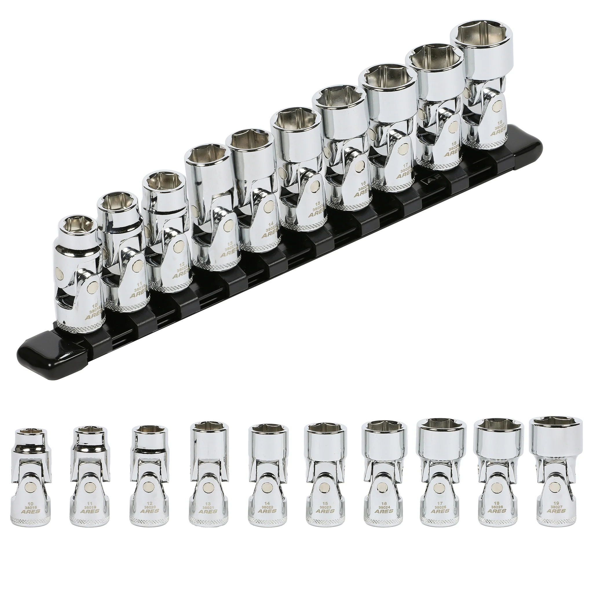 ARES 39015 - 10-Piece 3/8-Inch Drive Metric Universal Flex Socket Set - Image 5