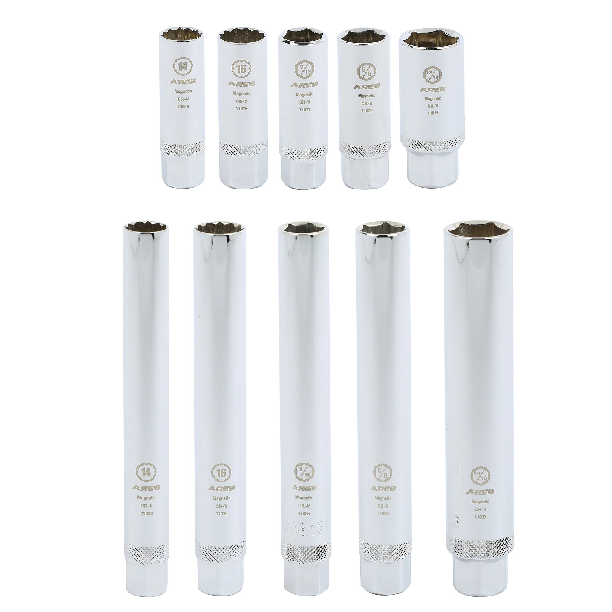 ARES 11033 - 10-Piece Extra Deep and Standard Length Magnetic Spark Plug Socket Set - Image 5
