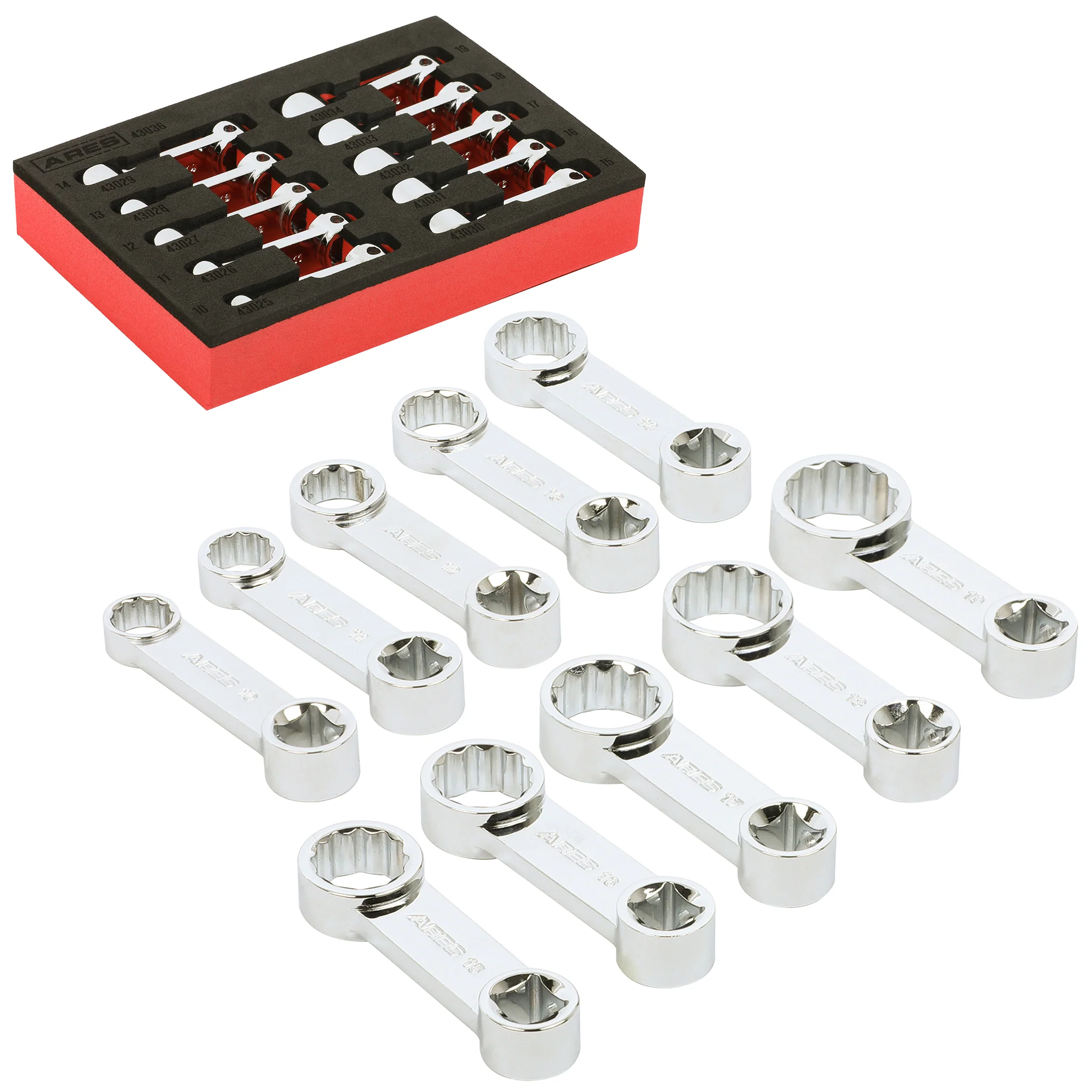 ARES 43036 - 10-Piece Metric 12-Point Box End Torque Adapter Extension Set - Image 5