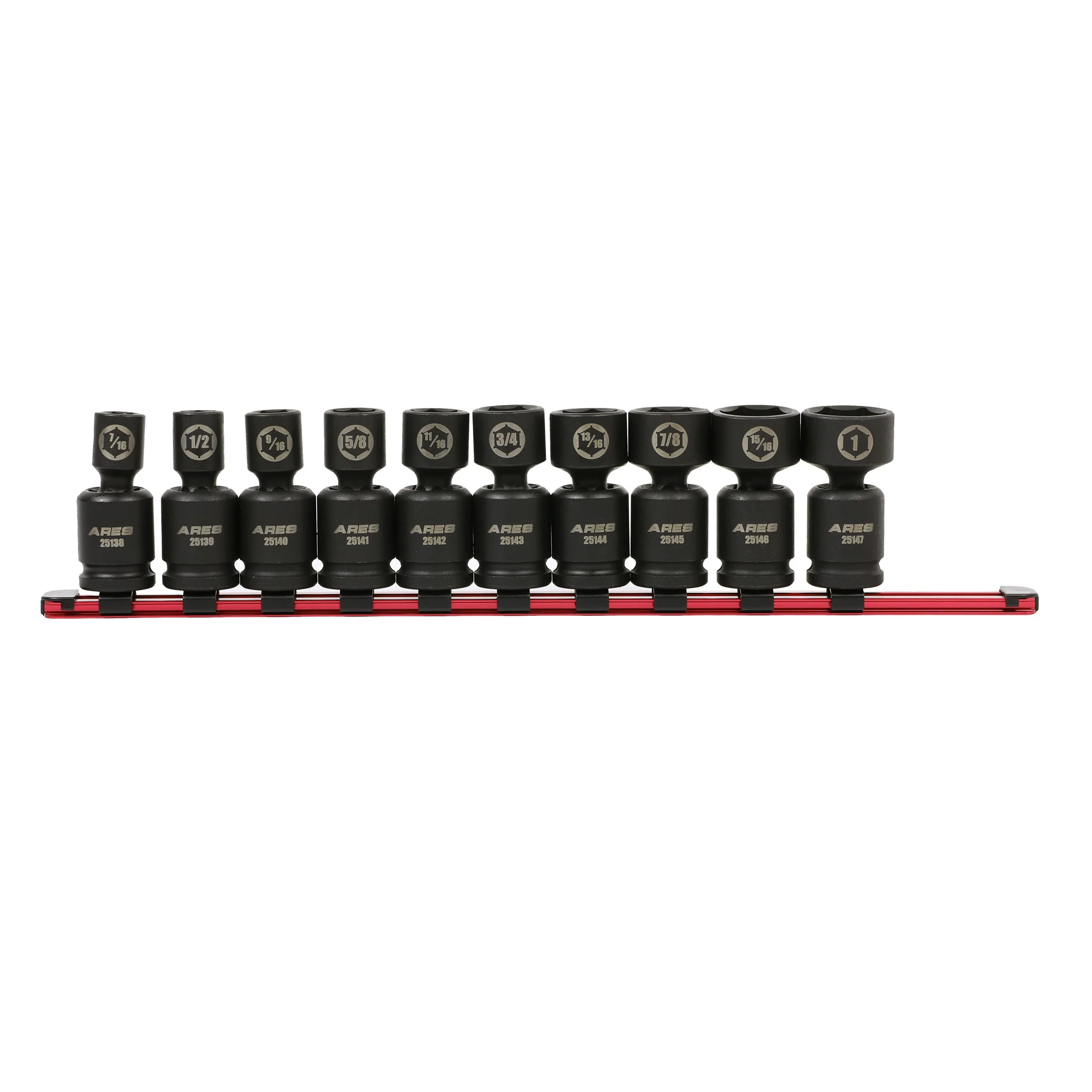 ARES 25137 - 10-Piece SAE Pinless Universal Swivel Impact Socket Set - Image 3