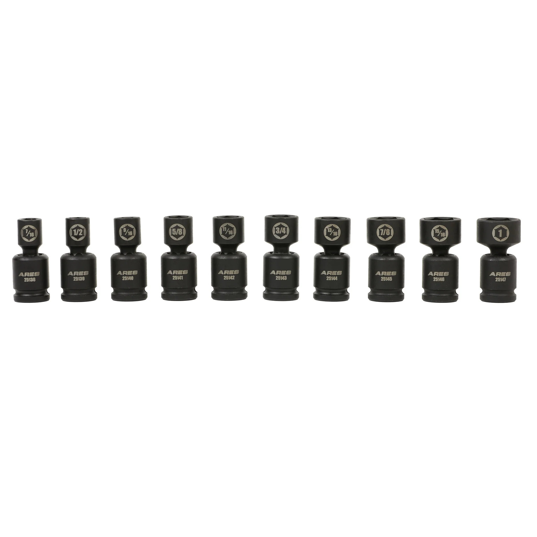 ARES 25137 - 10-Piece SAE Pinless Universal Swivel Impact Socket Set - Image 4