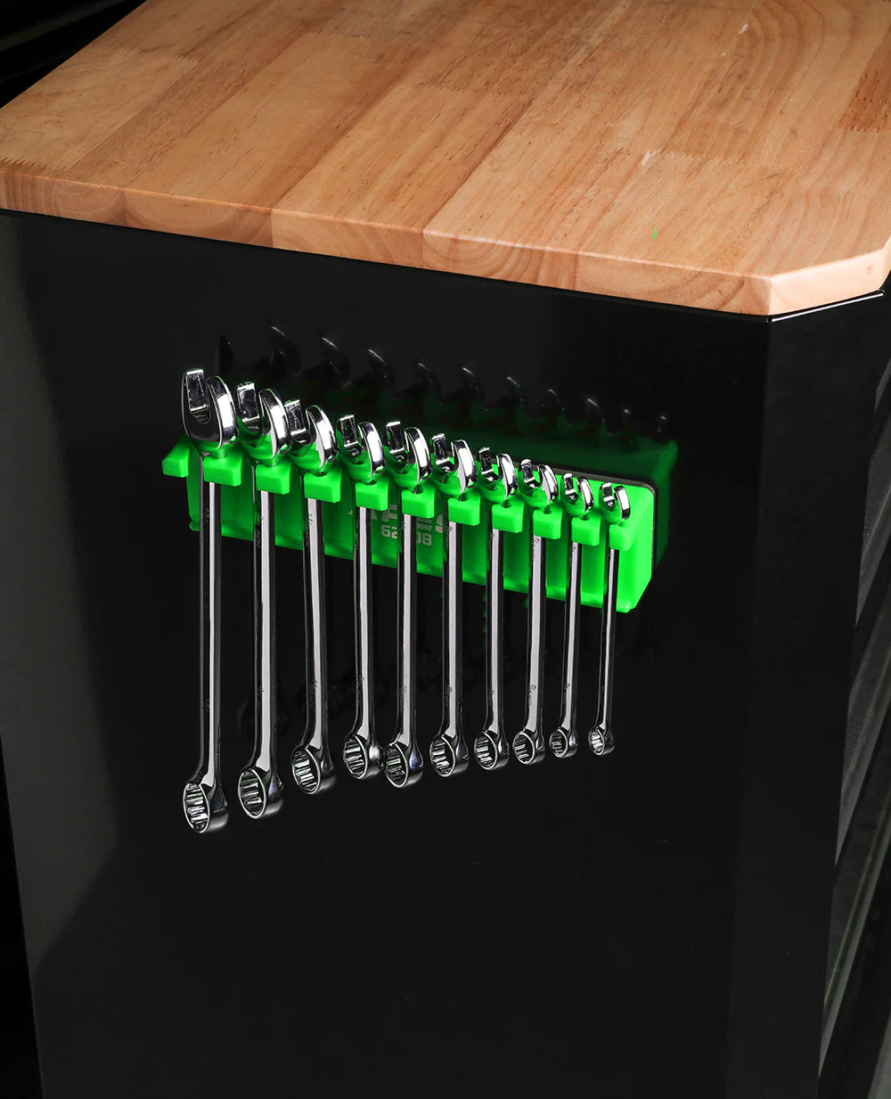 ARES 62057 - 10-Slot Green Magnetic Wrench Organizer - Image 2