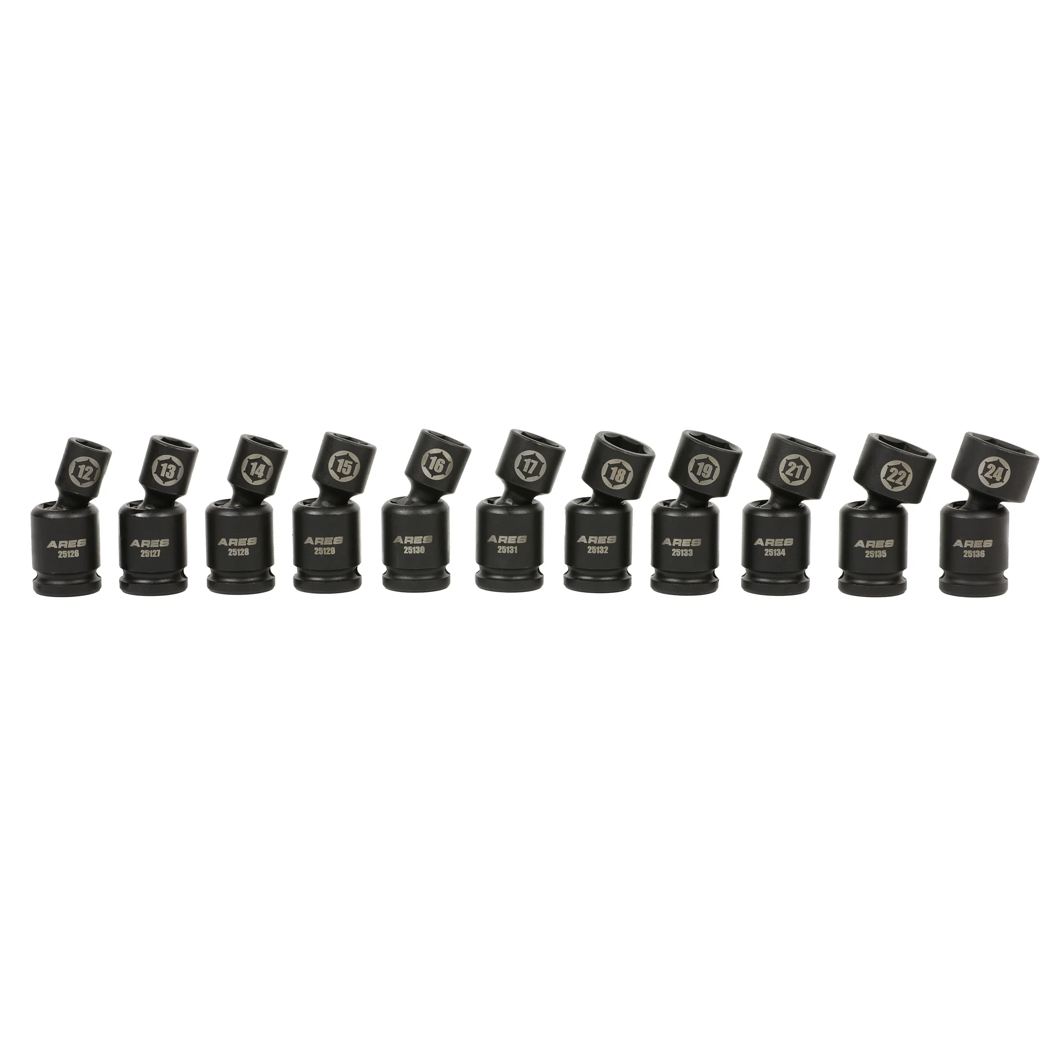 ARES 25125 - 11-Piece Metric Pinless Universal Swivel Impact Socket Set - Image 6