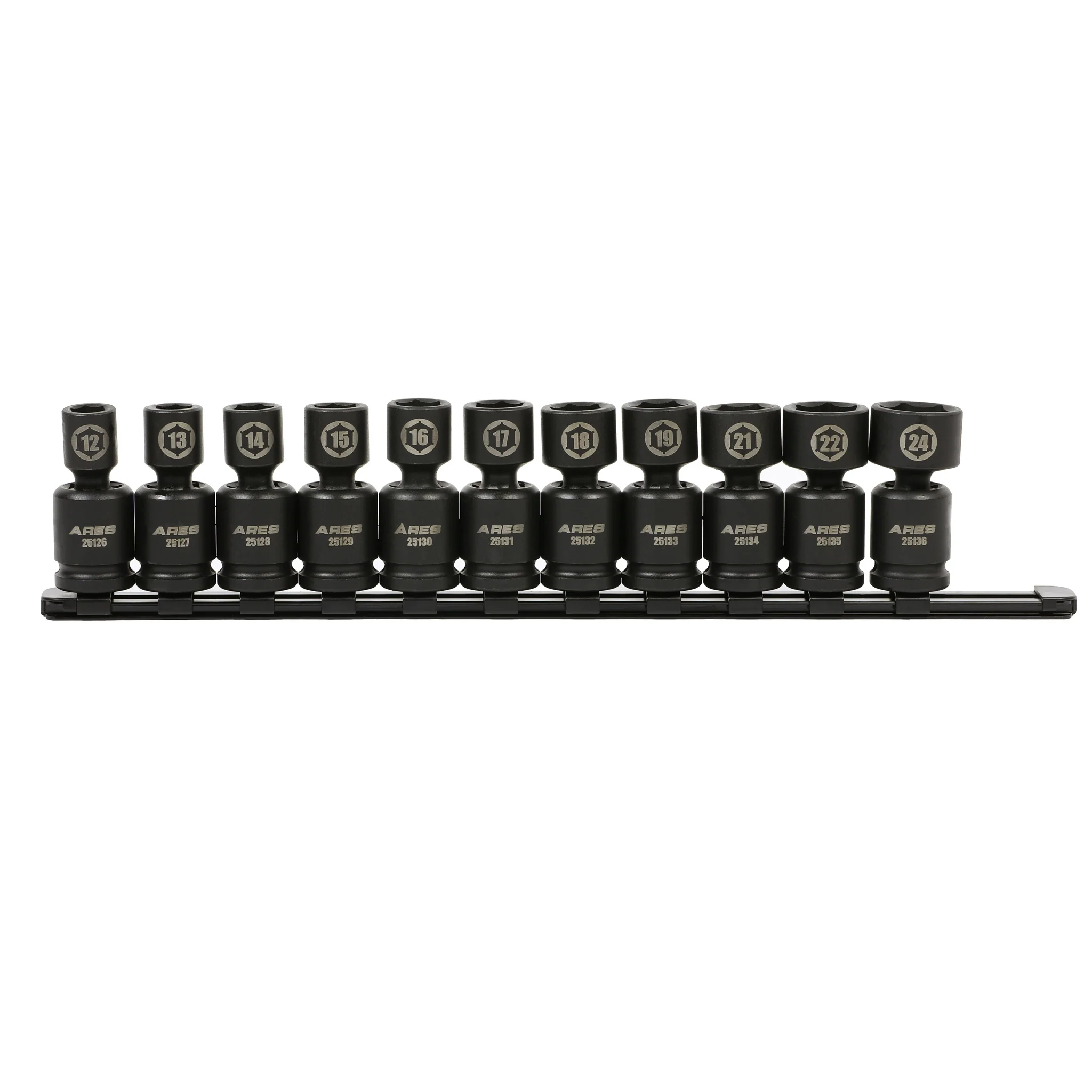 ARES 25125 - 11-Piece Metric Pinless Universal Swivel Impact Socket Set - Image 7