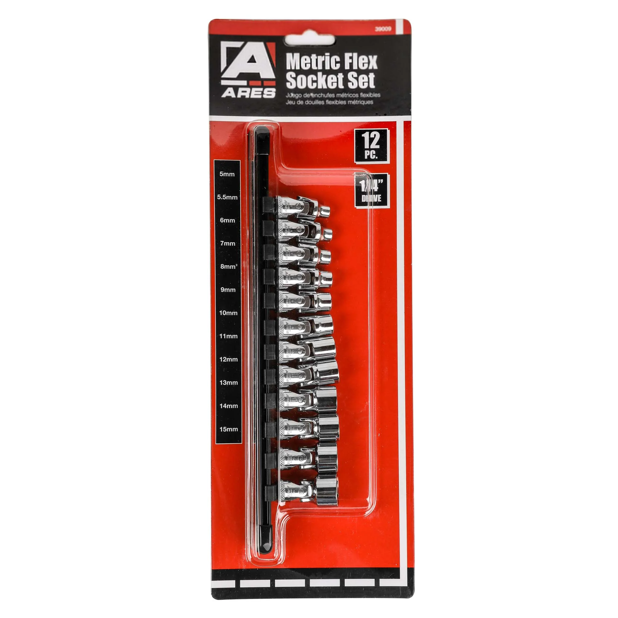 ARES 39009 - 12pc 1/4-inch Drive Metric Flex Socket Set - Image 7