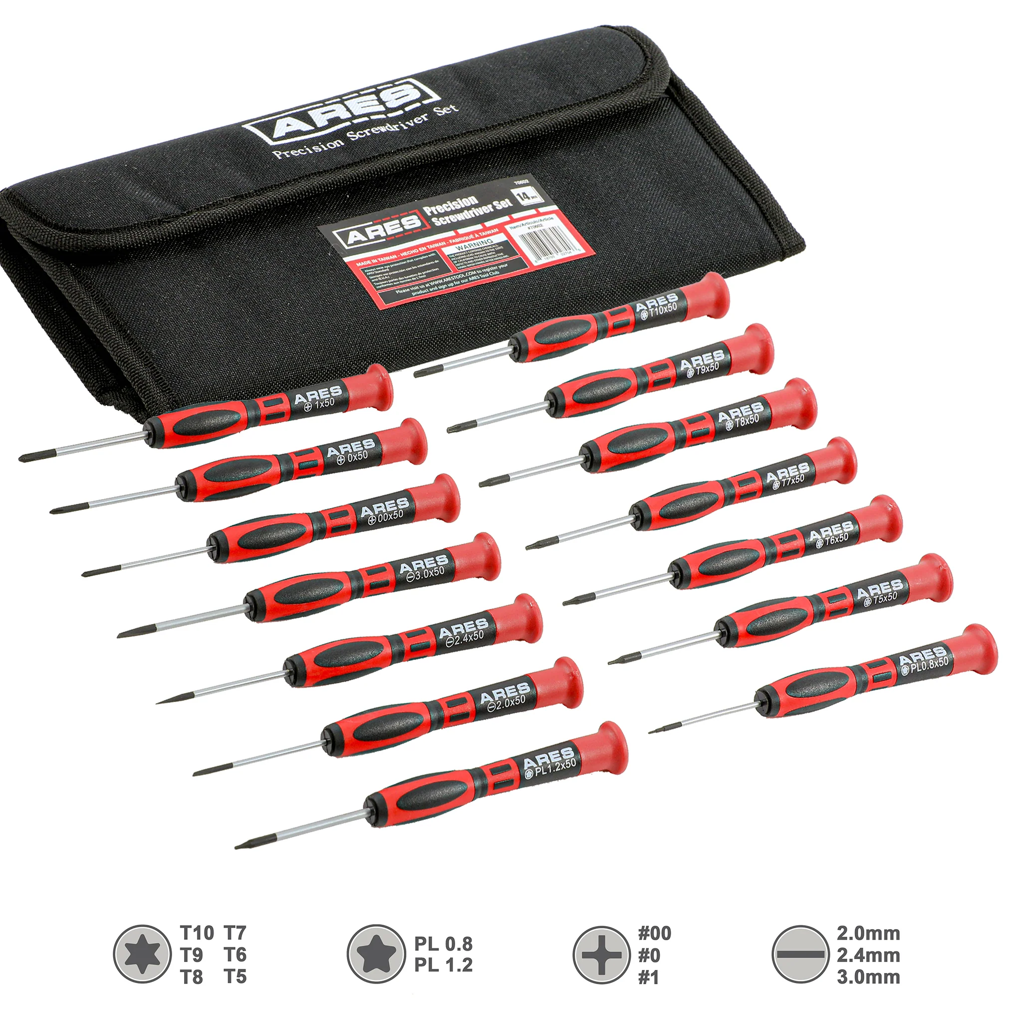 ARES 70602 - 14-Piece Precision Screwdriver Set
