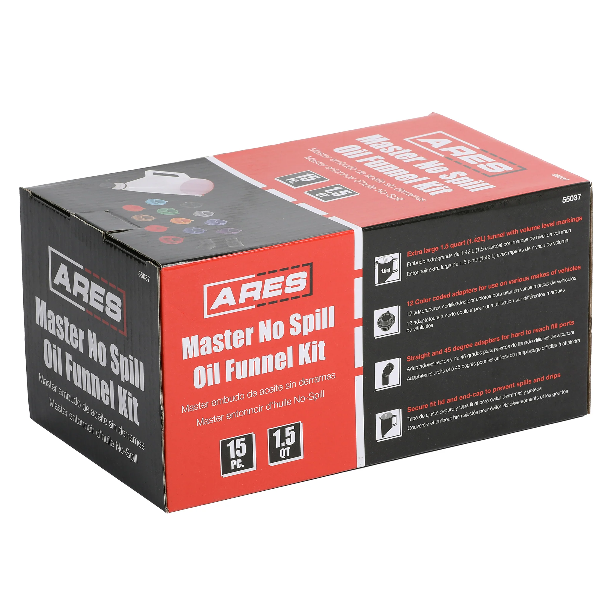 ARES 55037 - 15-Piece Master No-Spill Oil Funnel Filling Kit - Image 6
