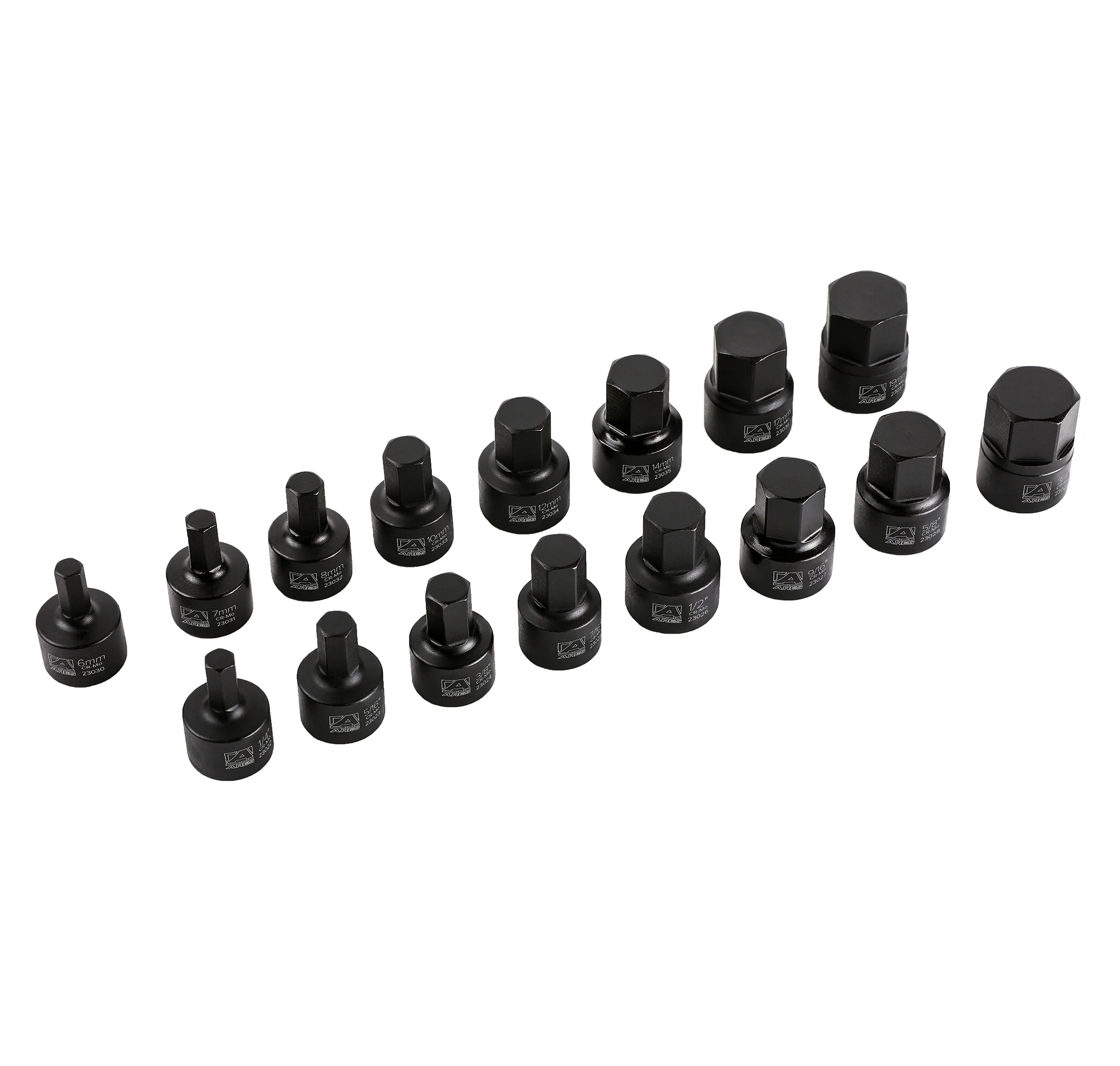 ARES 23021 - 16-Piece Stubby Impact SAE and Metric Hex Bit Socket Set - Image 5