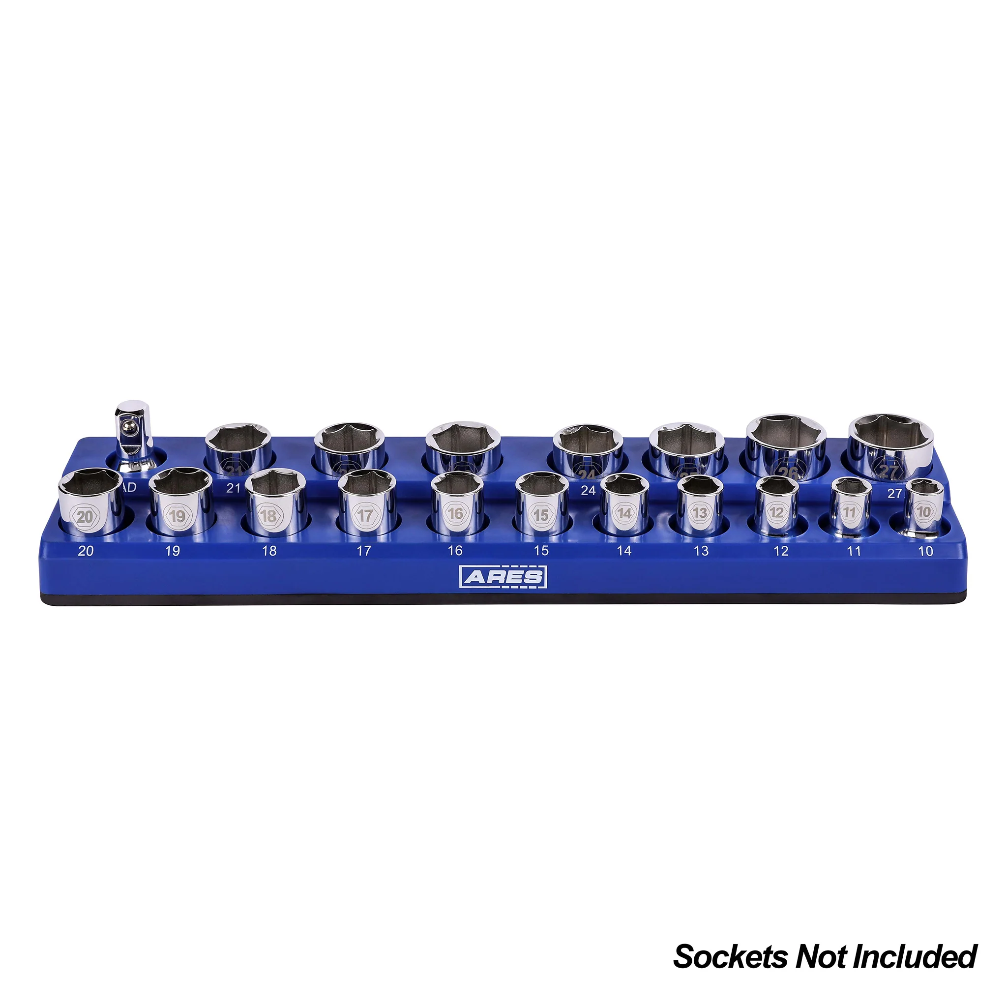 ARES 60010 - 19-Piece 1/2-Inch Blue Metric Magnetic Socket Organizer - Image 4