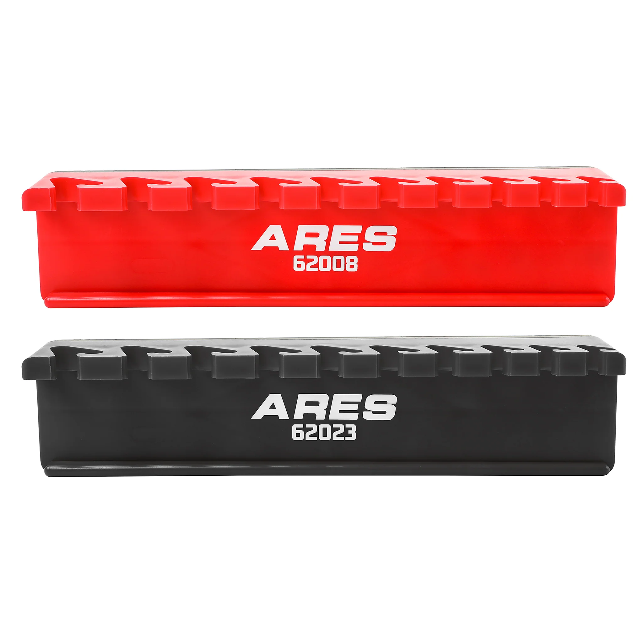 ARES 62059 - 2-Pack 10-Slot Red and Black Magnetic Wrench Organizer Set - Image 5