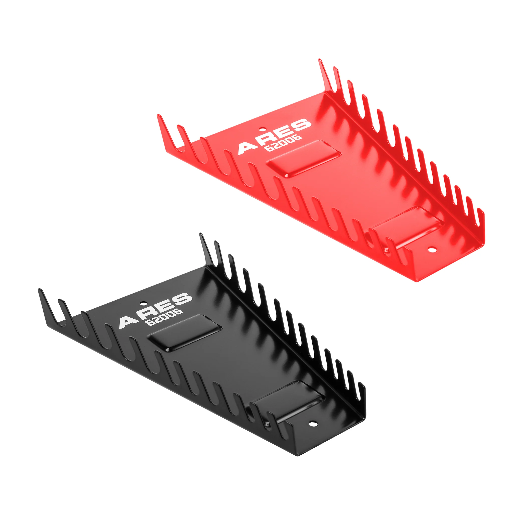 ARES 62061 - 2-Piece 12-Slot Red and Black Metal Magnetic Wrench Organizer Set - Image 4