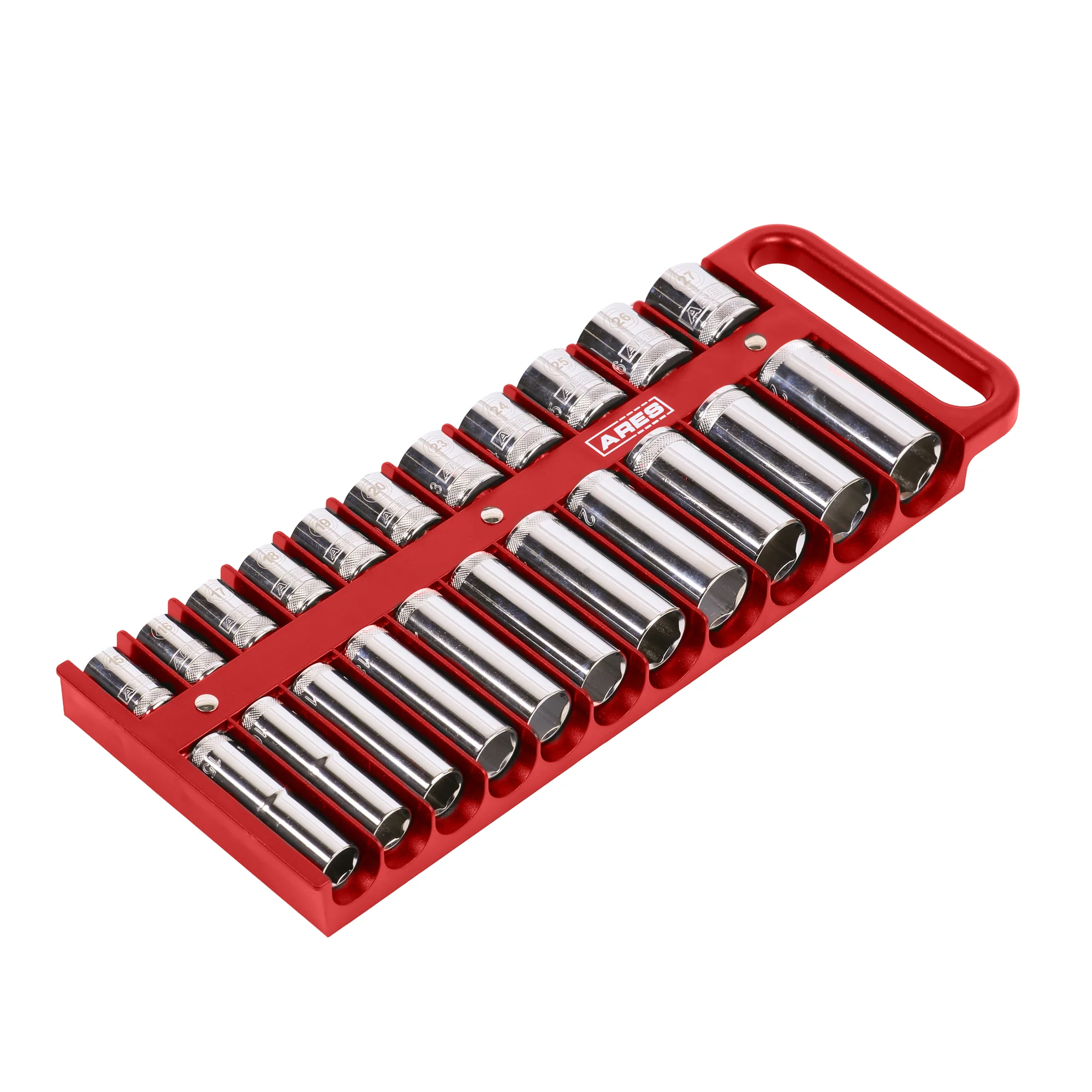 ARES 60156 - 22-Piece 1/2-Inch Drive Red Magnetic Socket Holder - Image 8