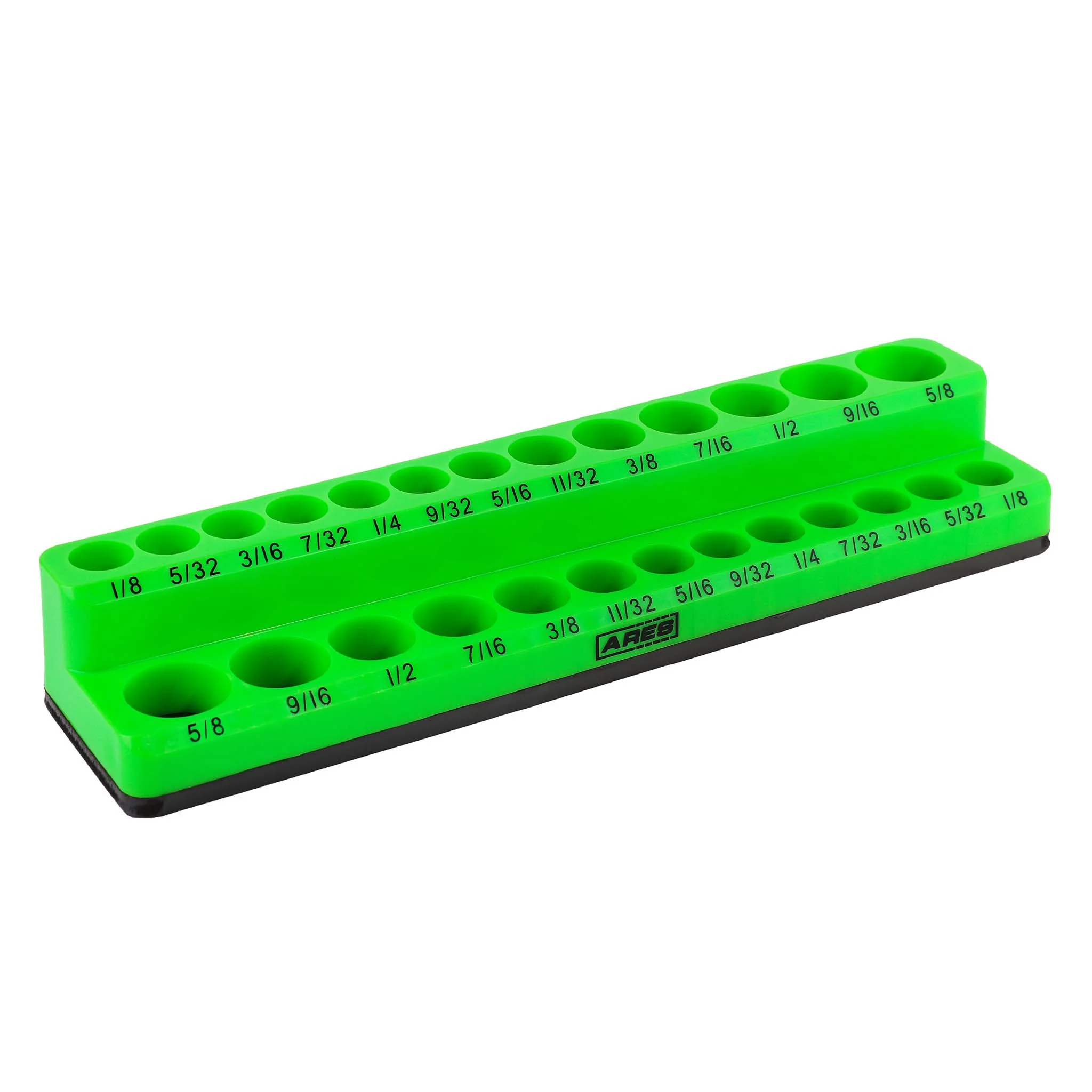 ARES 60005 - 26-Piece 1/4-Inch Green SAE Magnetic Socket Organizer - Image 4