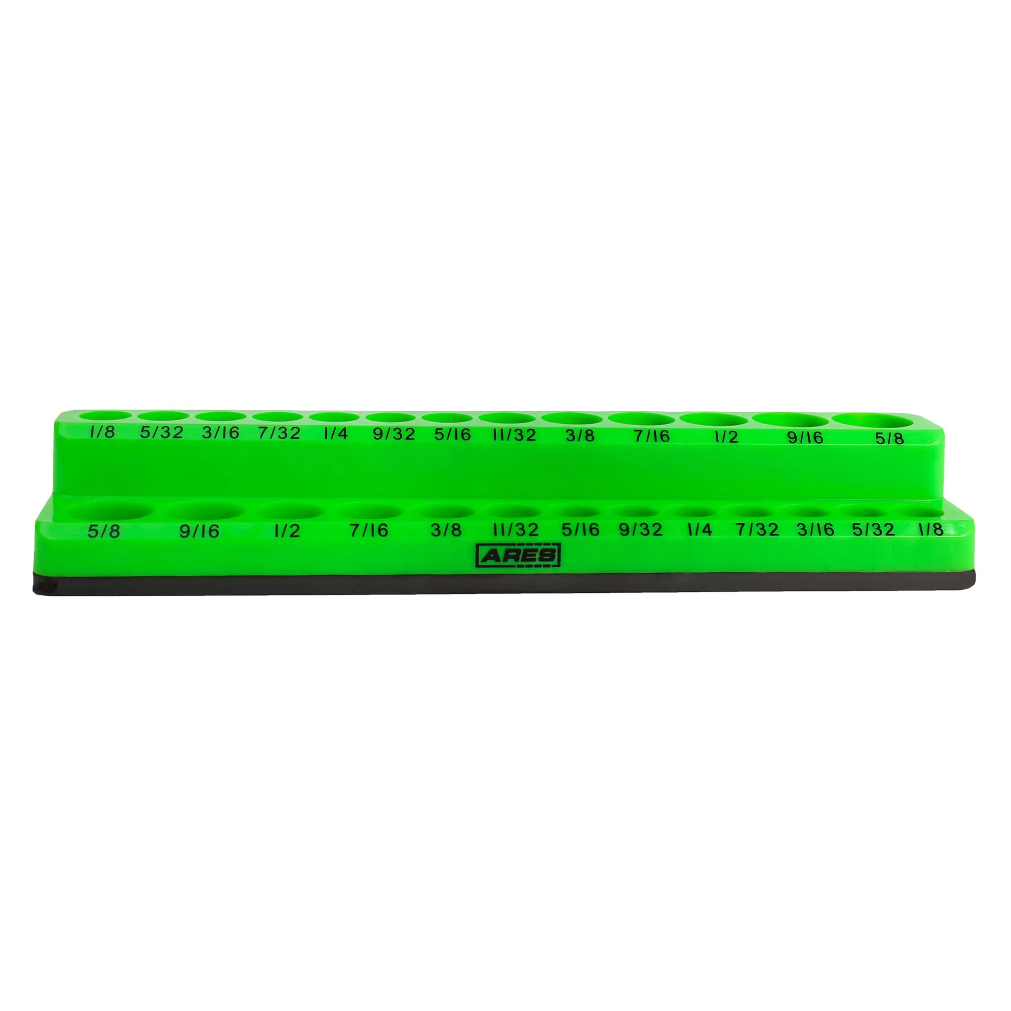 ARES 60005 - 26-Piece 1/4-Inch Green SAE Magnetic Socket Organizer - Image 5