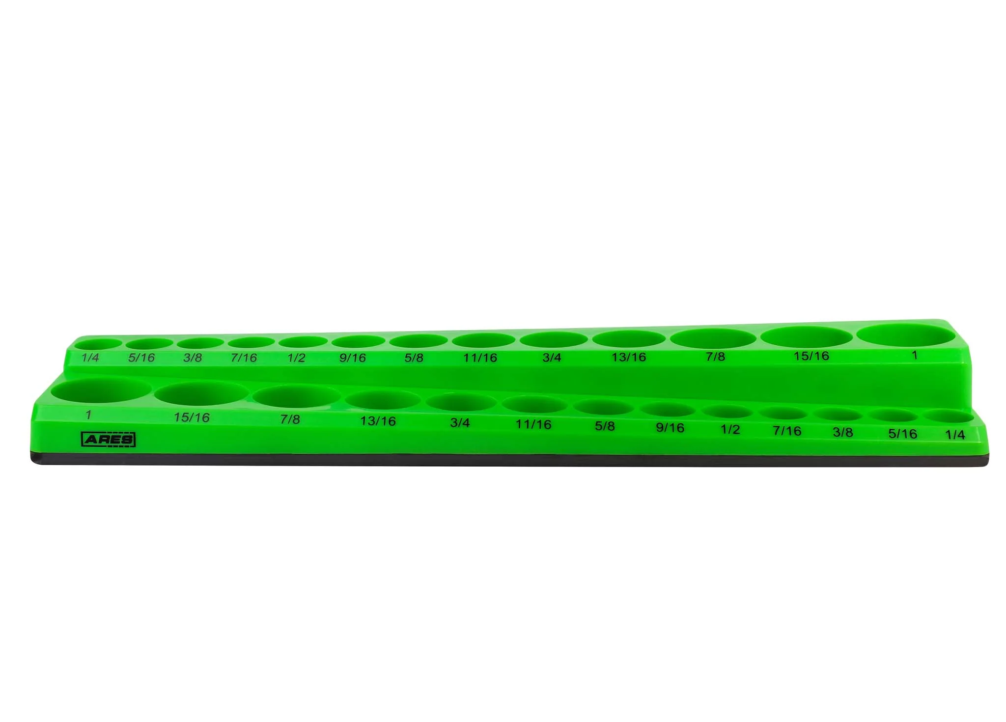 ARES 60007 - 26-Piece 3/8" Green SAE Magnetic Socket Organizer - Image 6