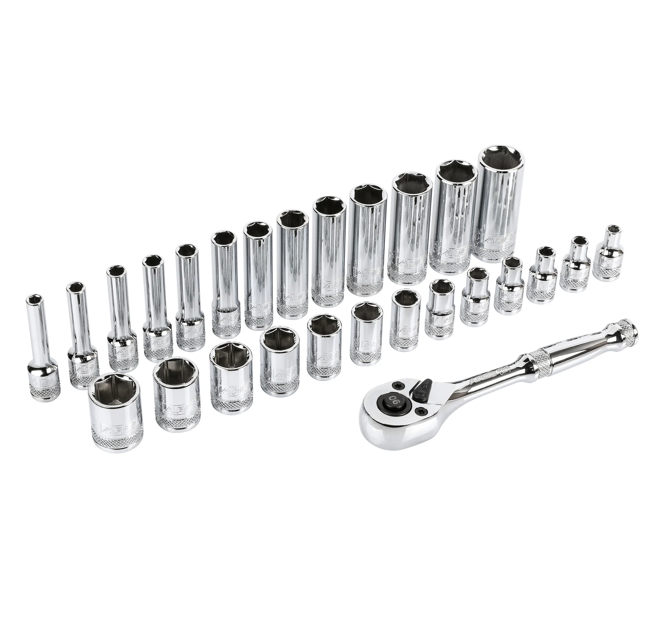 ARES 47003 - 28-Piece 1/4-inch Drive Metric Socket and 90-Tooth Ratchet Set with Magnetic Organizer - Image 4