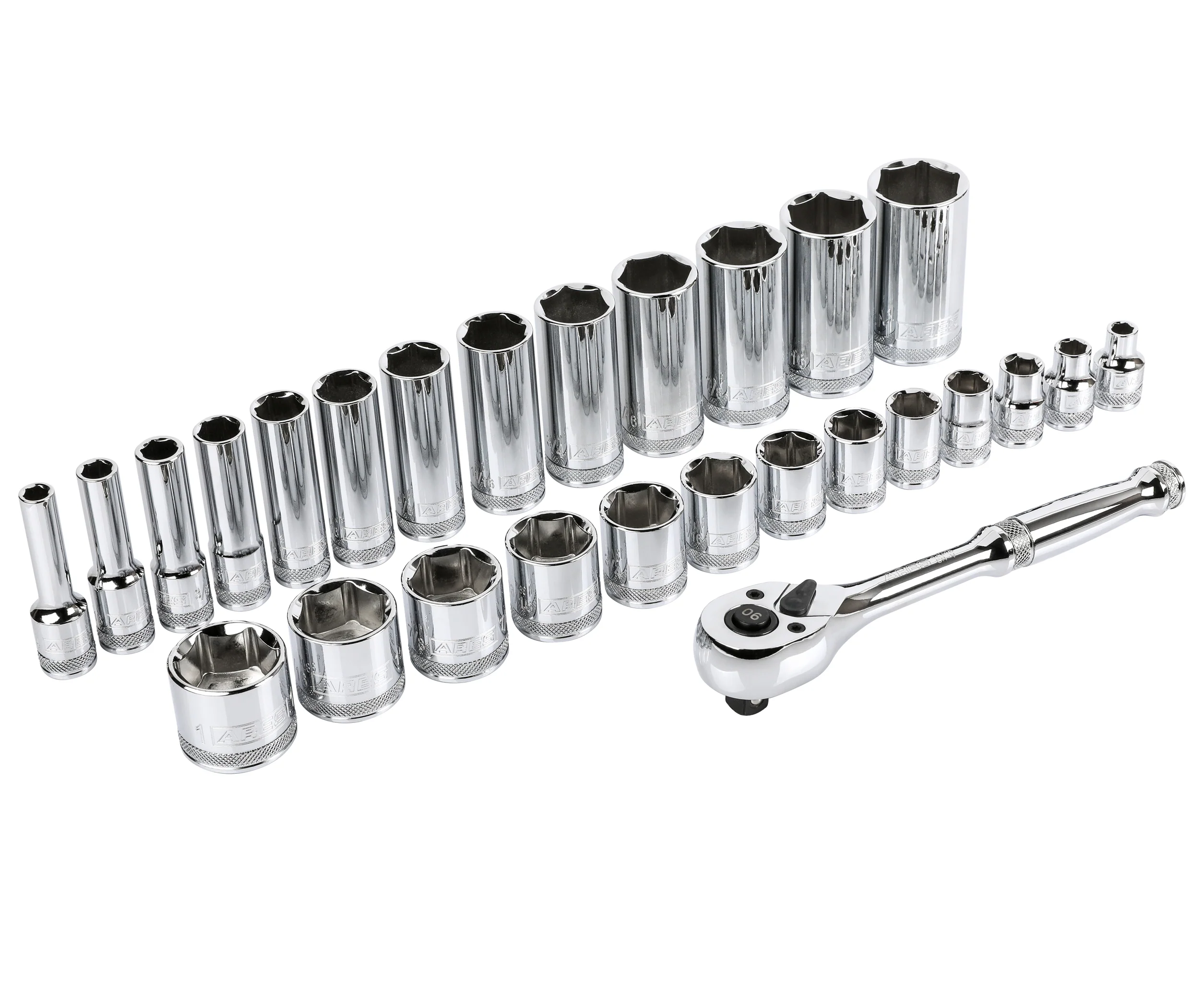 ARES 47007 - 28-Piece 3/8-inch Drive SAE Socket and 90-Tooth Ratchet Set with Magnetic Organizer - Image 4