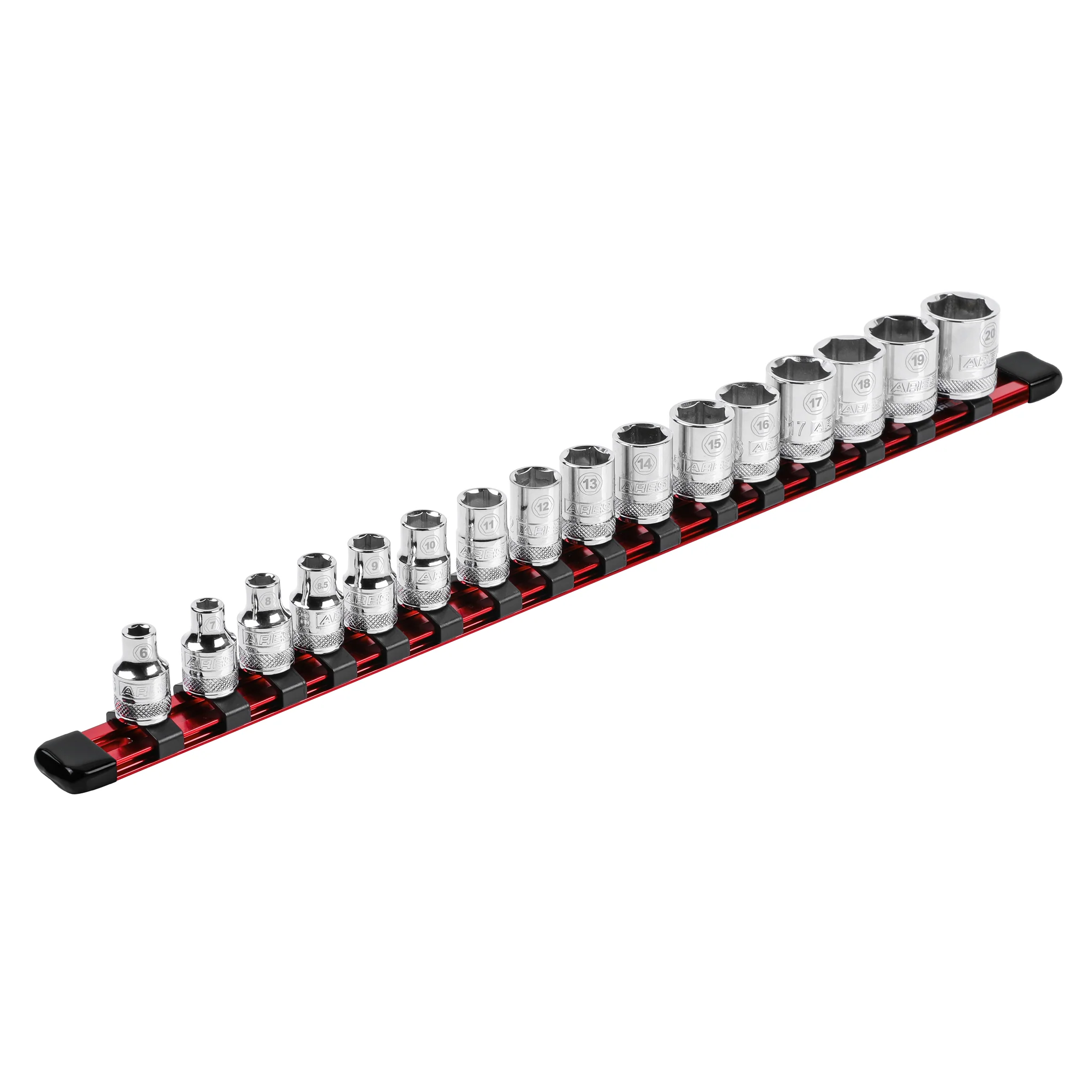 ARES 70202 - 3/8" Red Aluminum Socket Rail