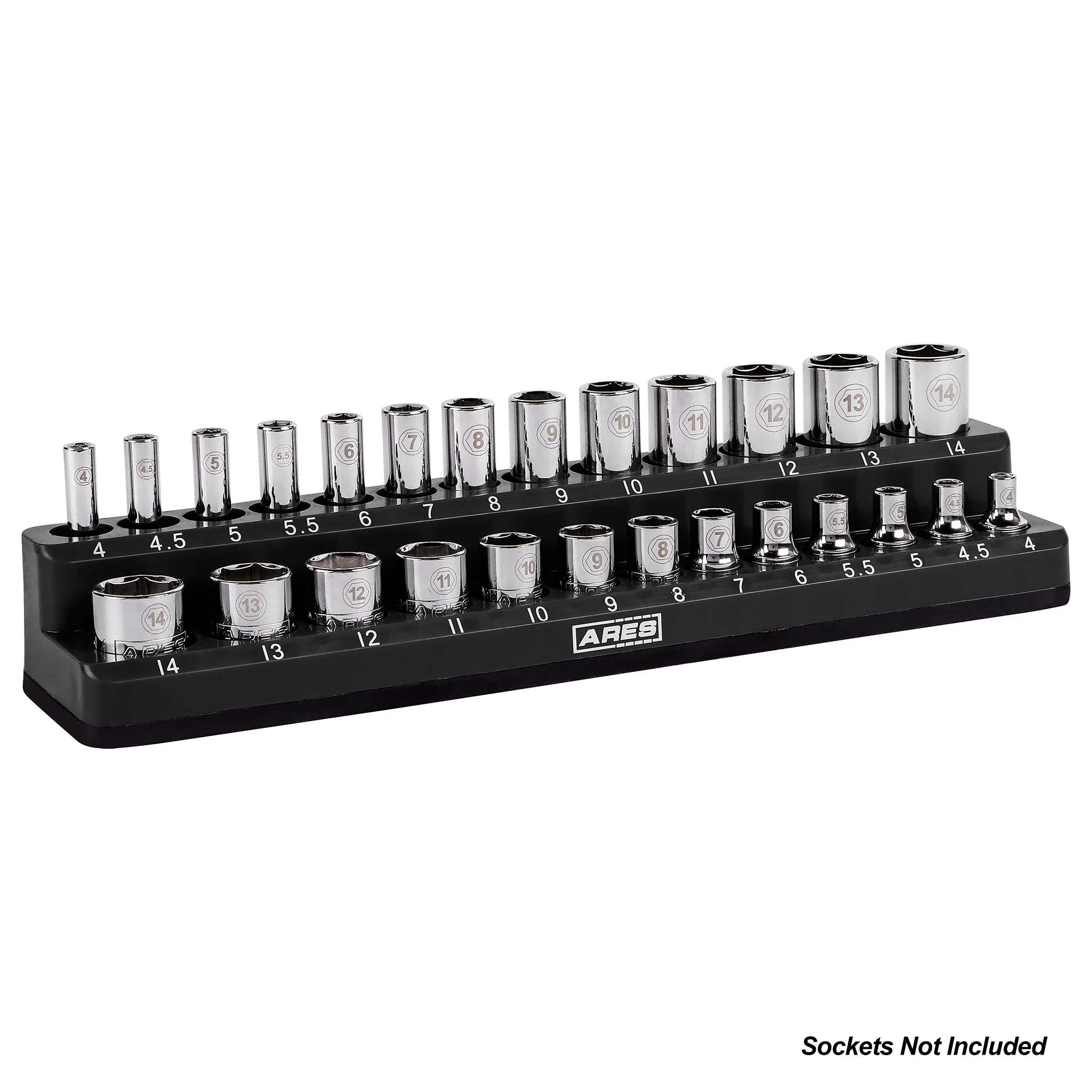 ARES 60034 - 3-Pack Black Metric Magnetic Socket Organizer Set - Image 5