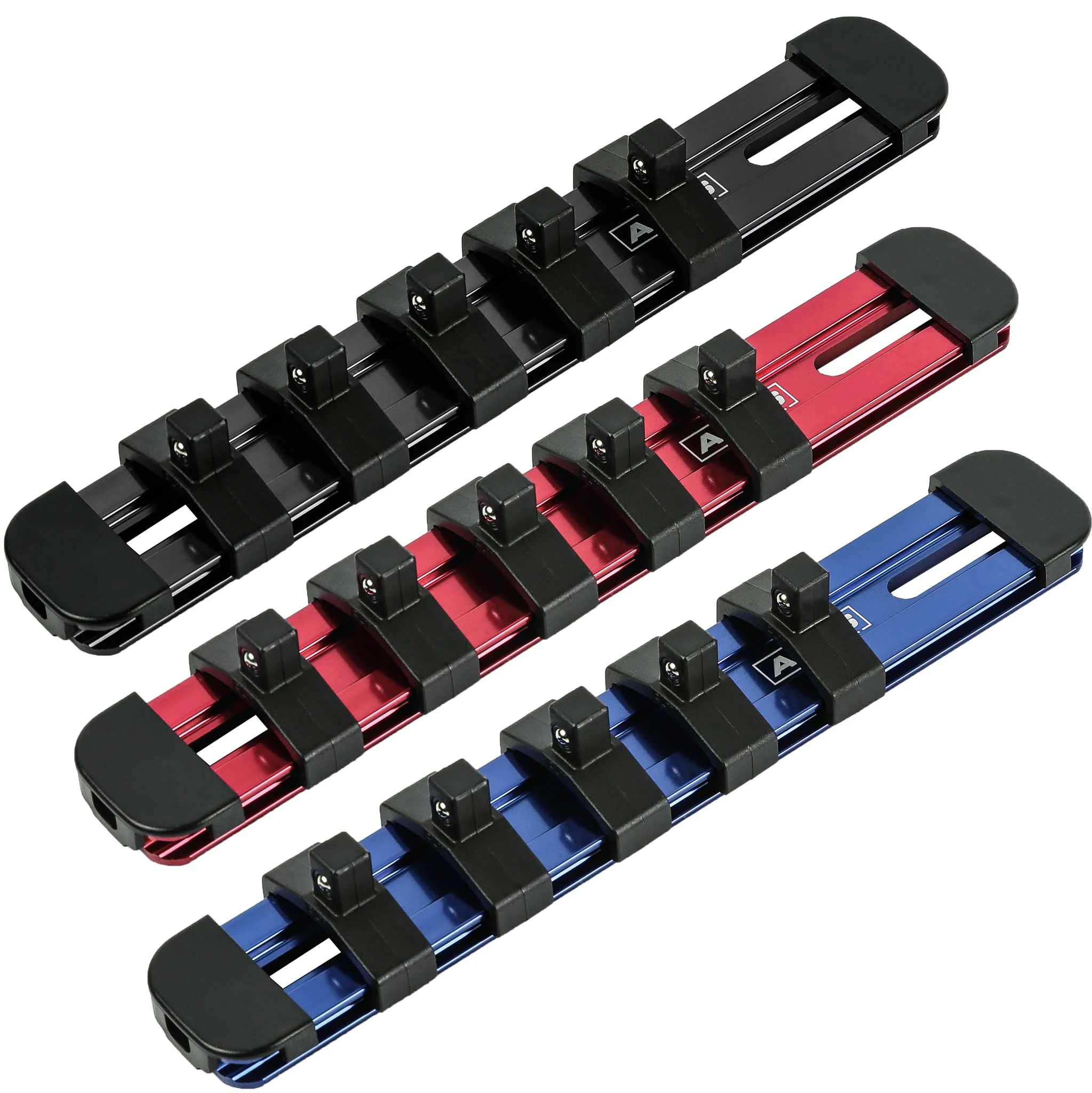ARES 60084 - 3-Piece 1/4-Inch Drive 6-Inch Aluminum Socket Rail Set with Locking End Caps - Image 2