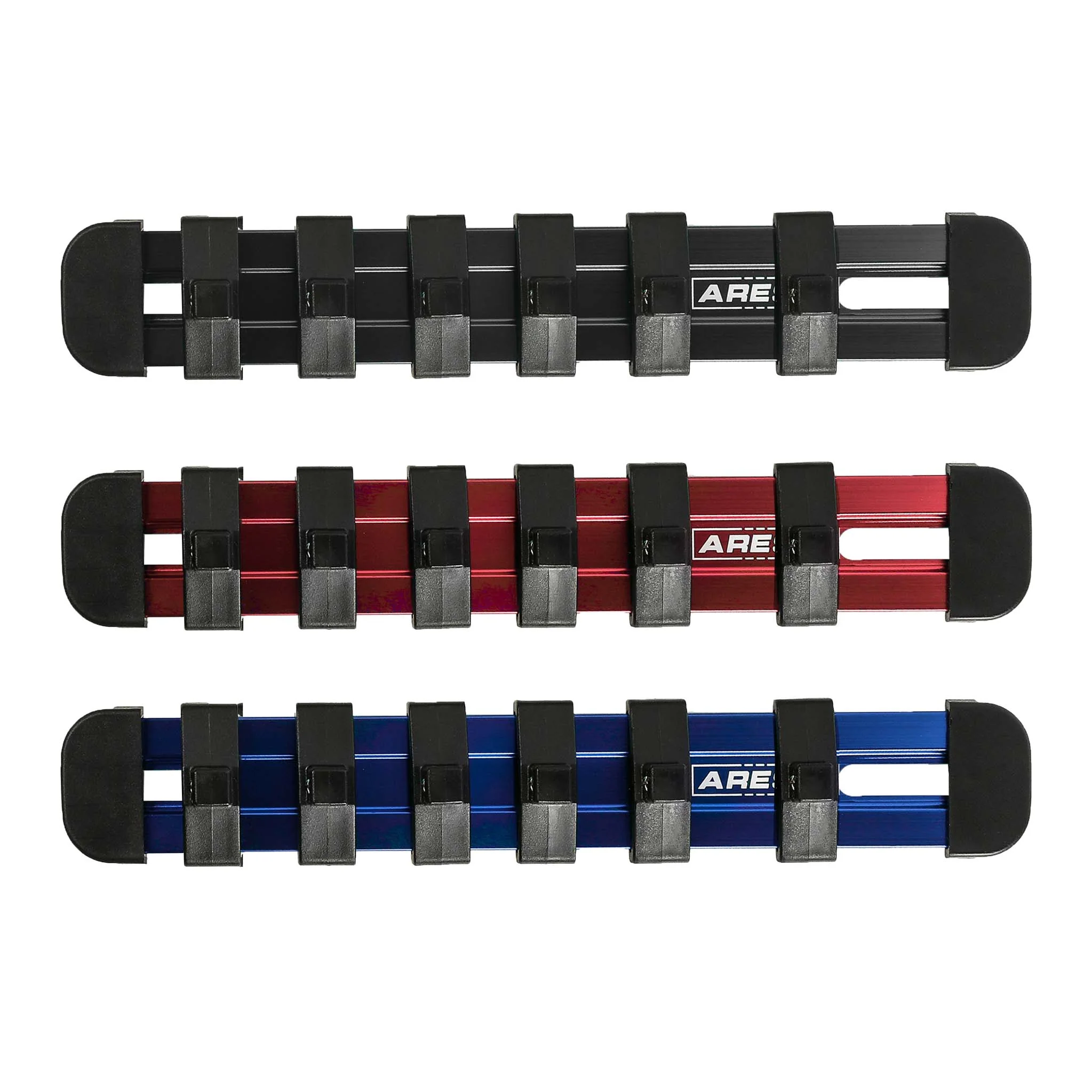 ARES 60084 - 3-Piece 1/4-Inch Drive 6-Inch Aluminum Socket Rail Set with Locking End Caps - Image 4