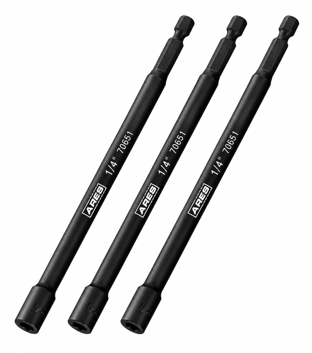 ARES 27008 - 3-Piece 1/4-Inch Magnetic Impact 6-Inch Nut Driver Bit Set - Image 4