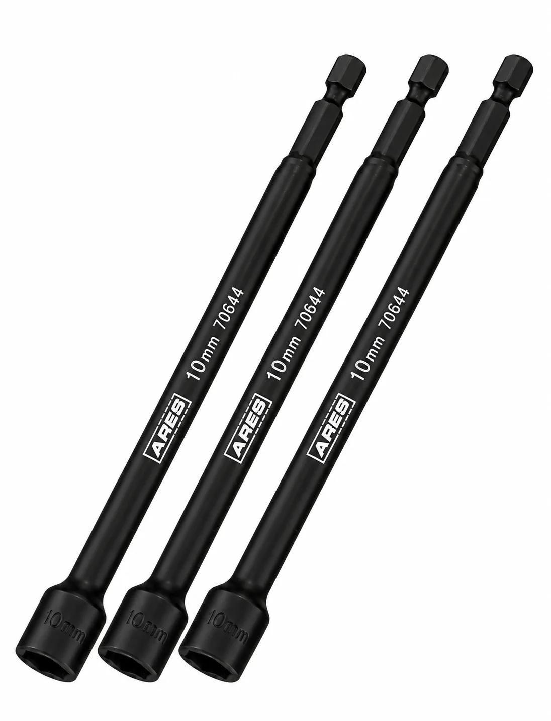 ARES 27006 - 3-Piece 10mm Magnetic Impact 6-Inch Nut Driver Bit Set - Image 3