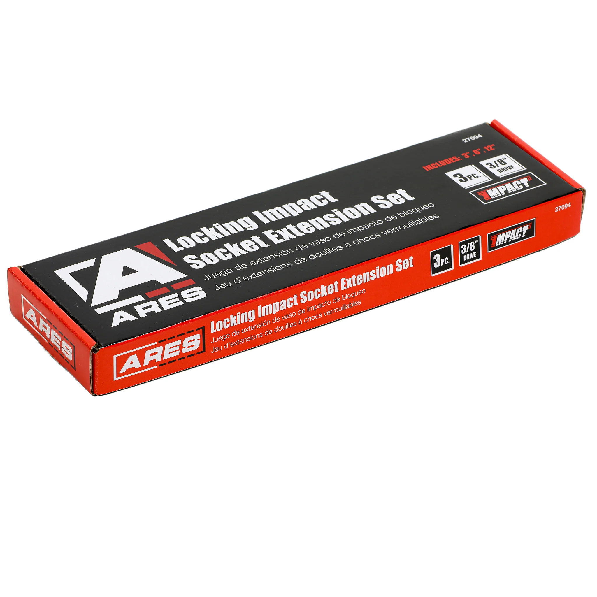 ARES 27094 - 3-Piece 3/8-Inch Drive Locking Impact Socket Extension Set - Image 7