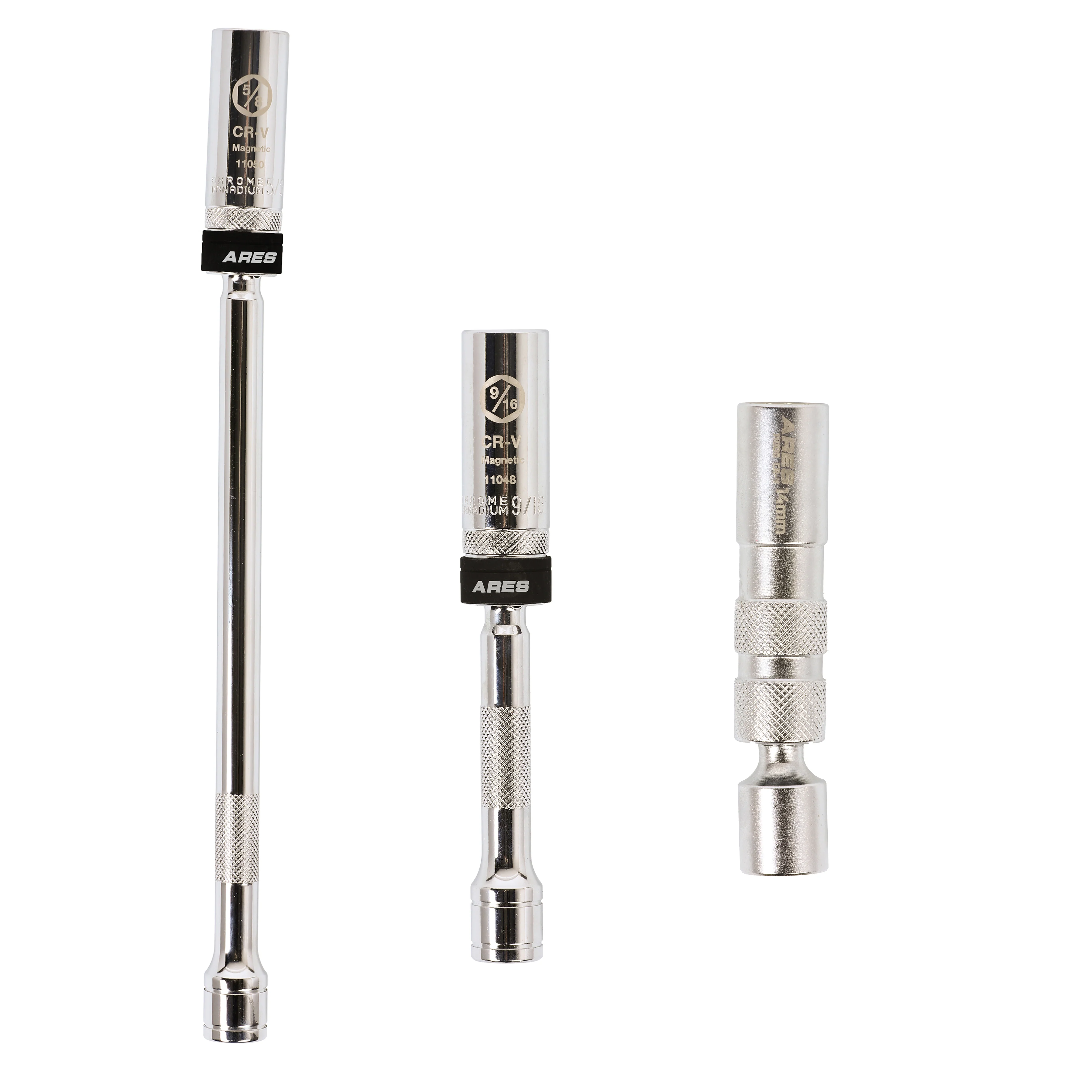 ARES 11053 - 3-Piece 3/8-Inch Drive Magnetic Swivel Spark Plug Socket Set with Thin Wall and Extensions - Image 4