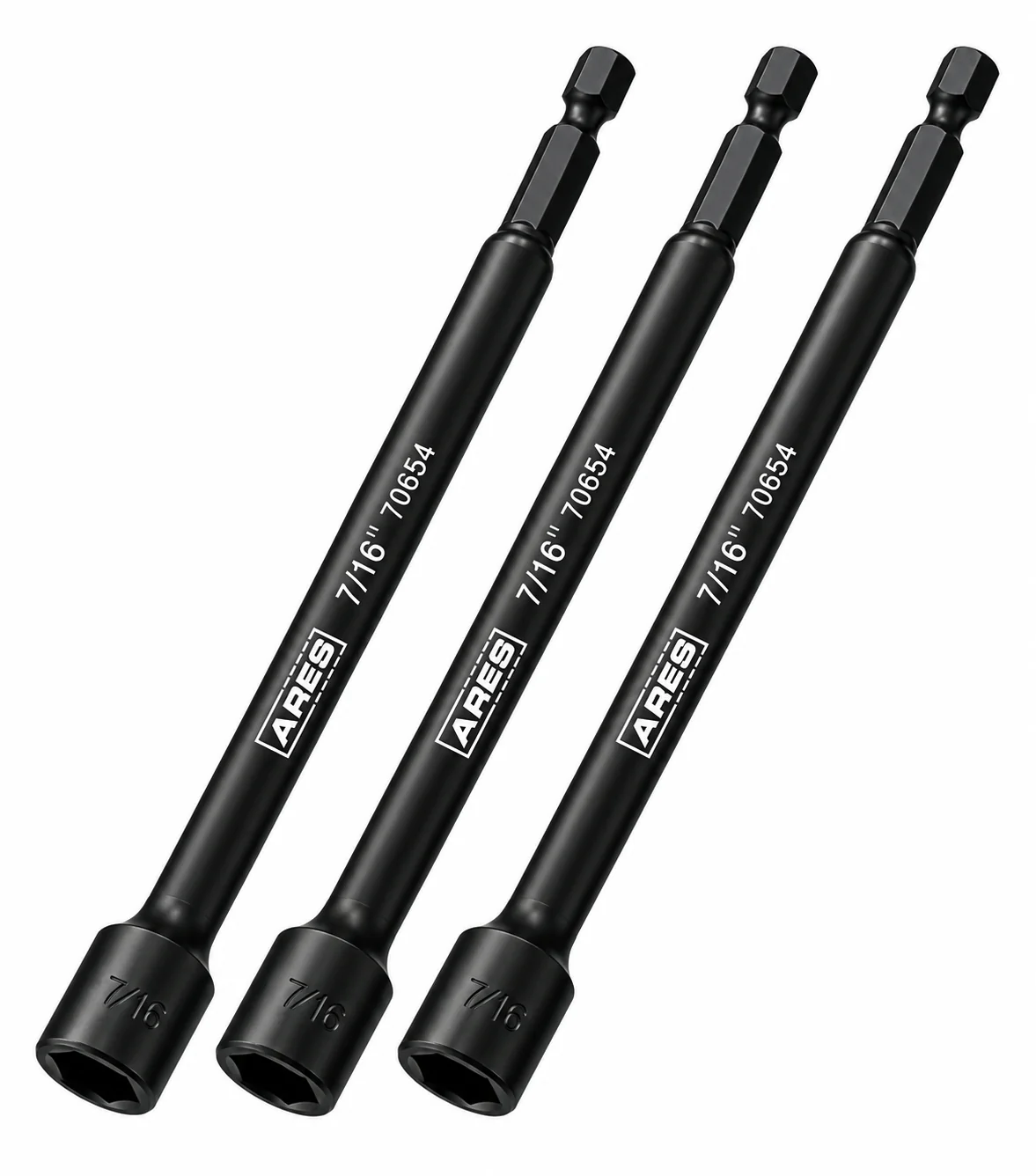 ARES 27010 - 3-Piece 7/16-Inch Magnetic Impact 6-Inch Nut Driver Bit Set - Image 3