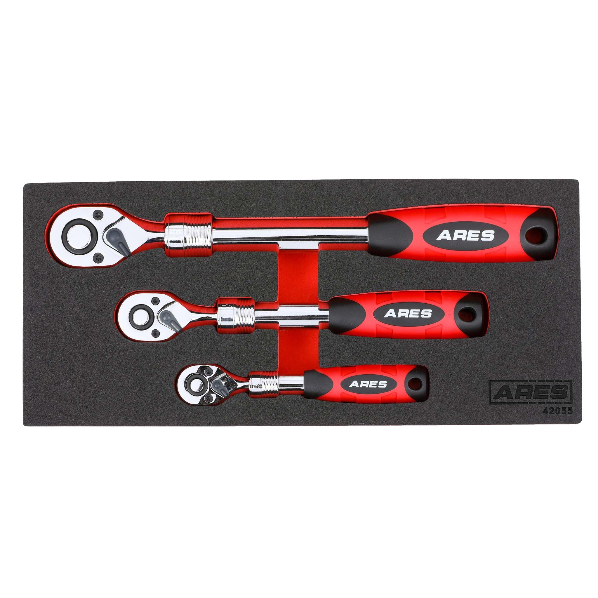 ARES 42055 - 3-Piece 72-Tooth Extendable Ratchet Set - Image 3