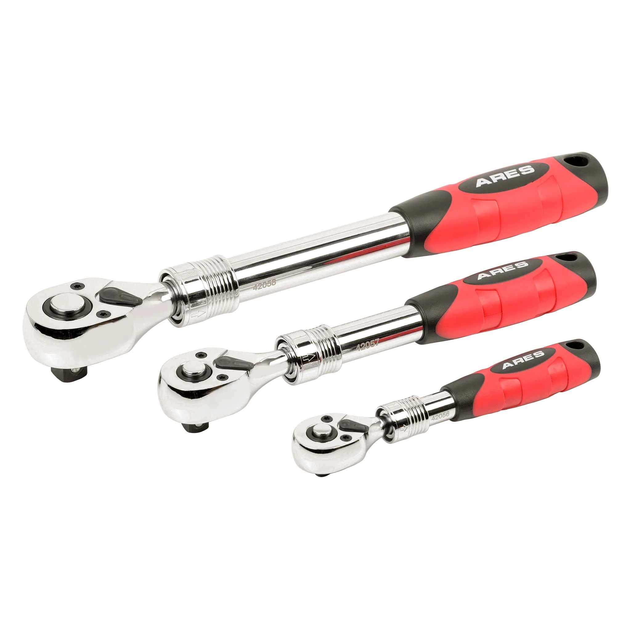 ARES 42055 - 3-Piece 72-Tooth Extendable Ratchet Set - Image 4