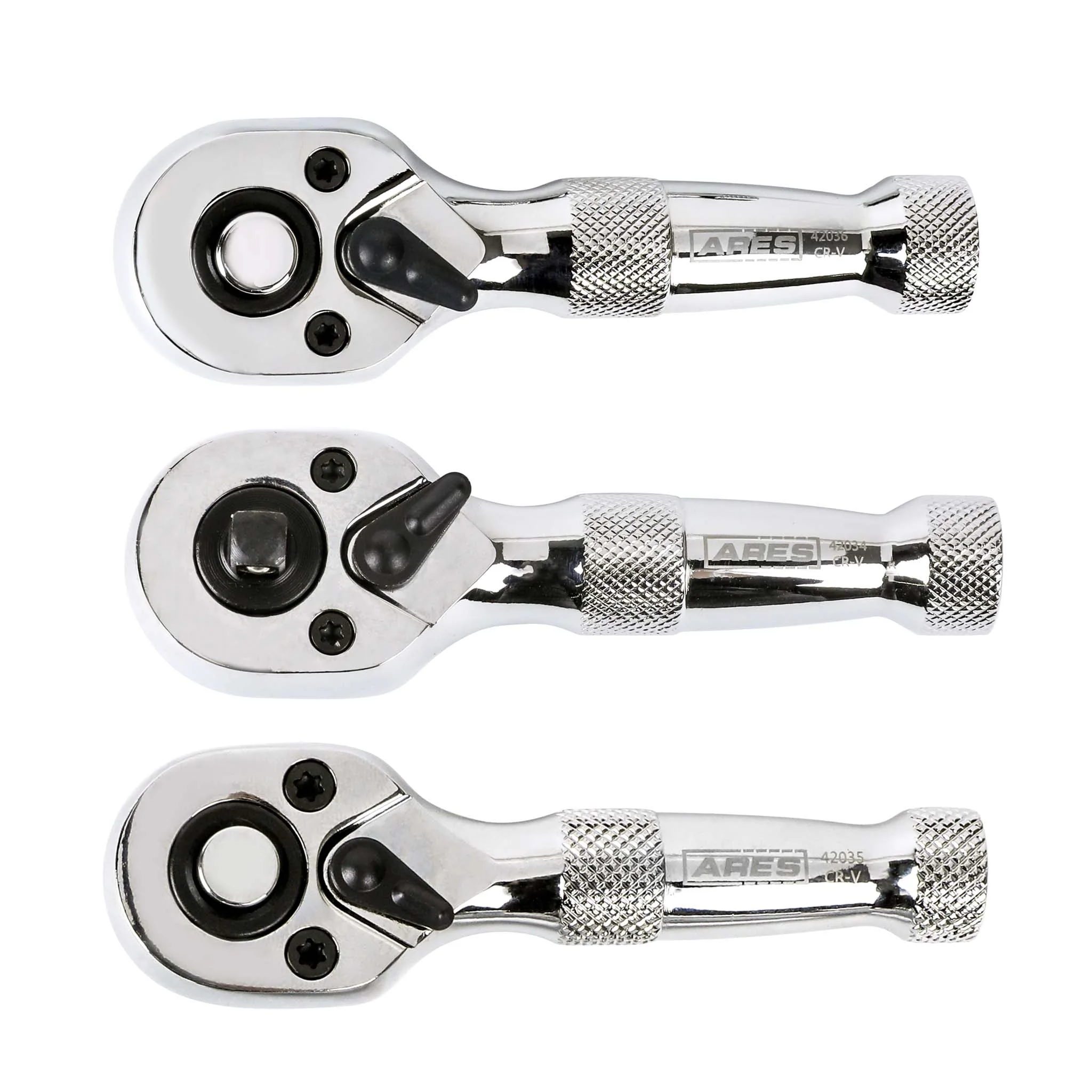 ARES 42142 - 3-Piece 72-Tooth Stubby Ratchet Set - Image 5