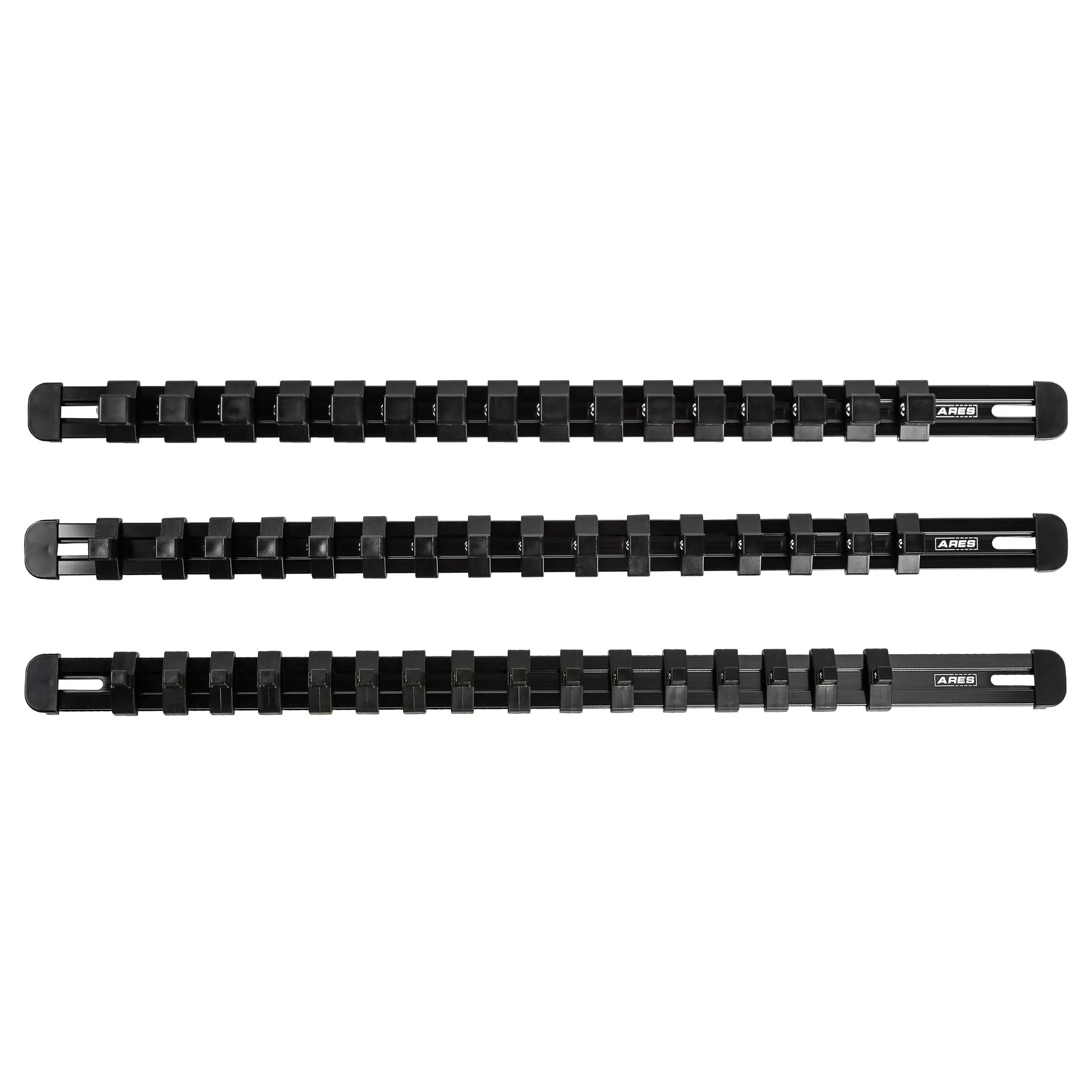 ARES 60123 - 3-Piece Black 17-Inch Aluminum Socket Rail Set with Locking End Caps - Image 4