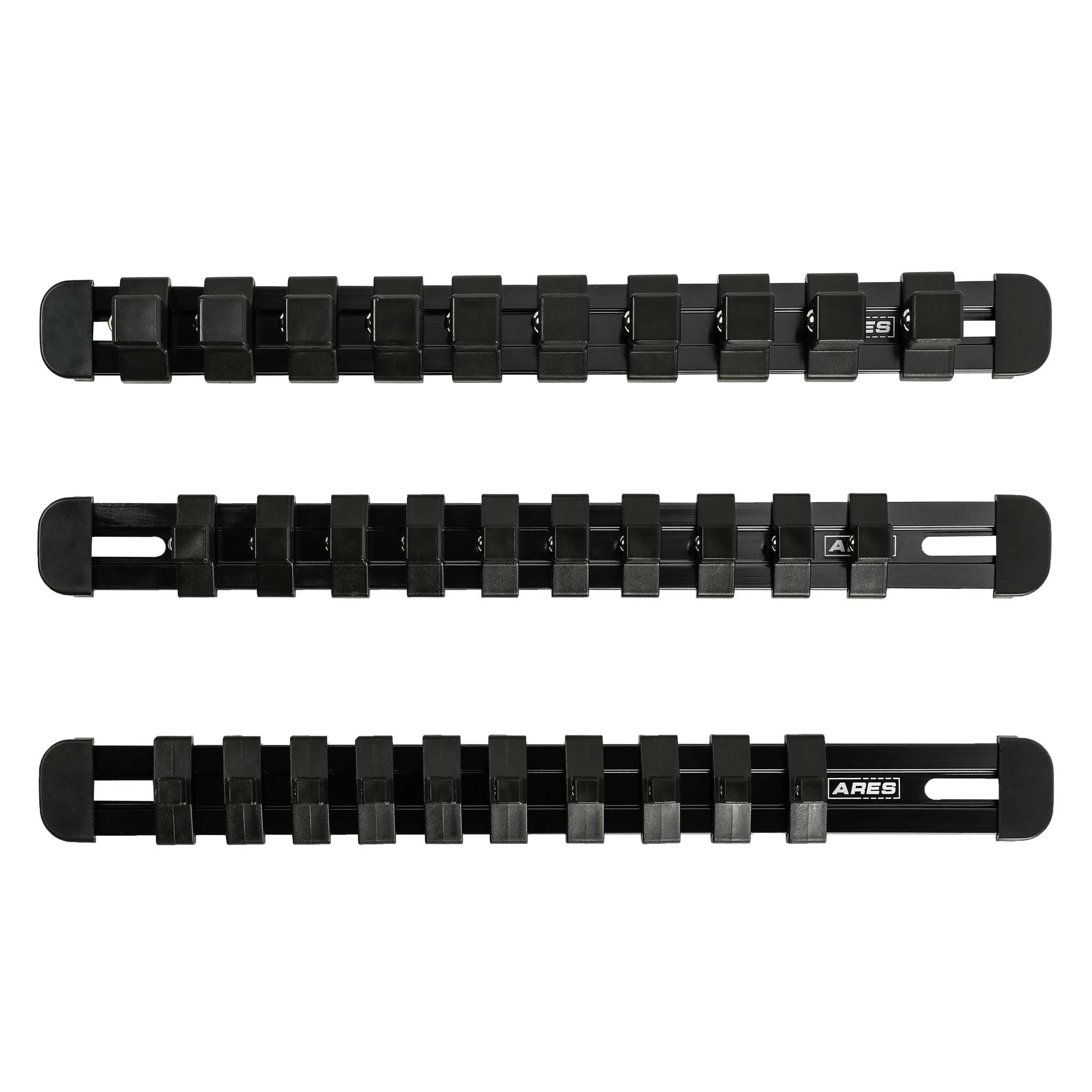 ARES 60108 - 3-Piece Black 9.84-Inch Aluminum Socket Rail Set with Locking End Caps - Image 4
