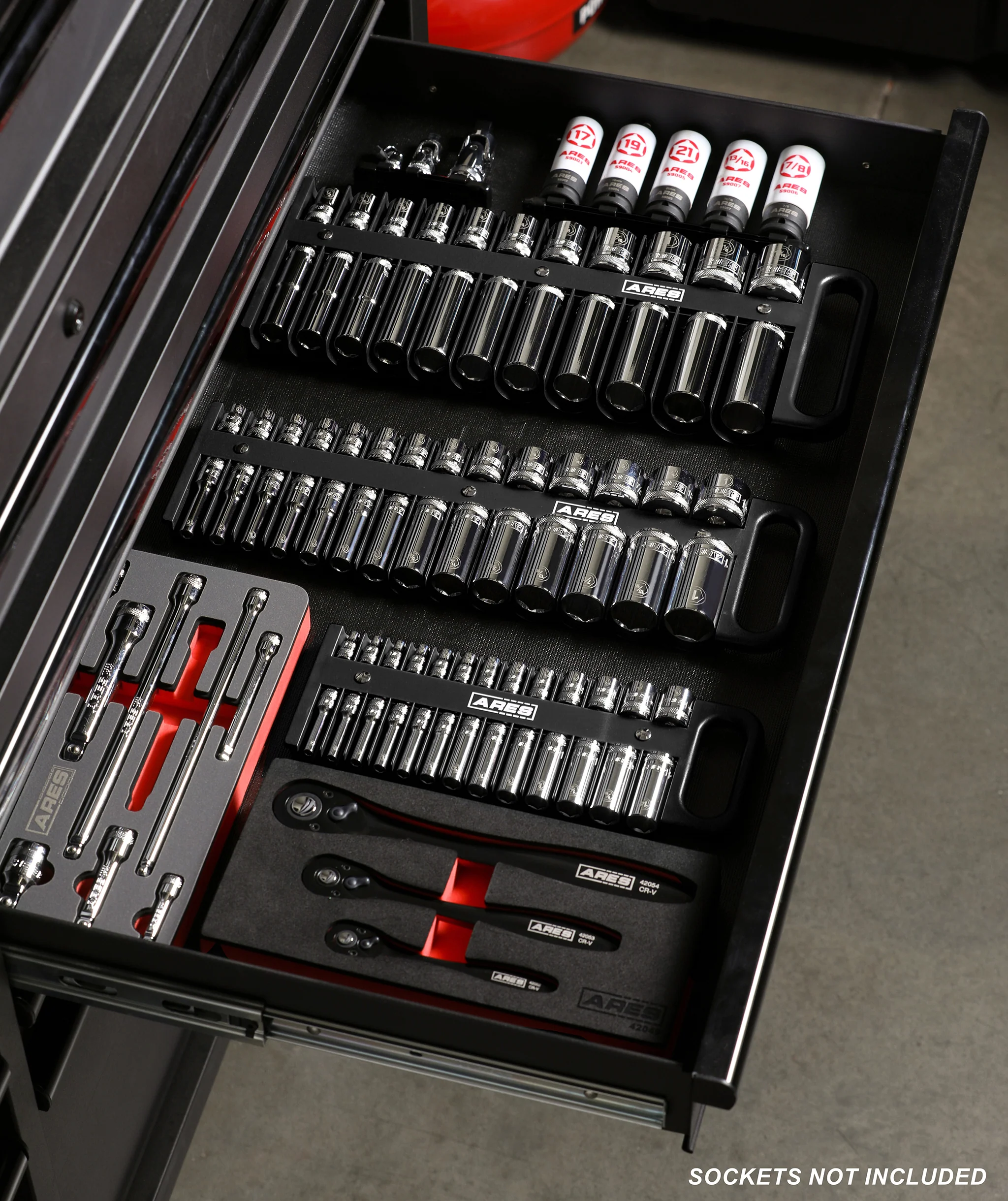 ARES 60163 - 3-Piece Black Magnetic Socket Holder Set - Image 2
