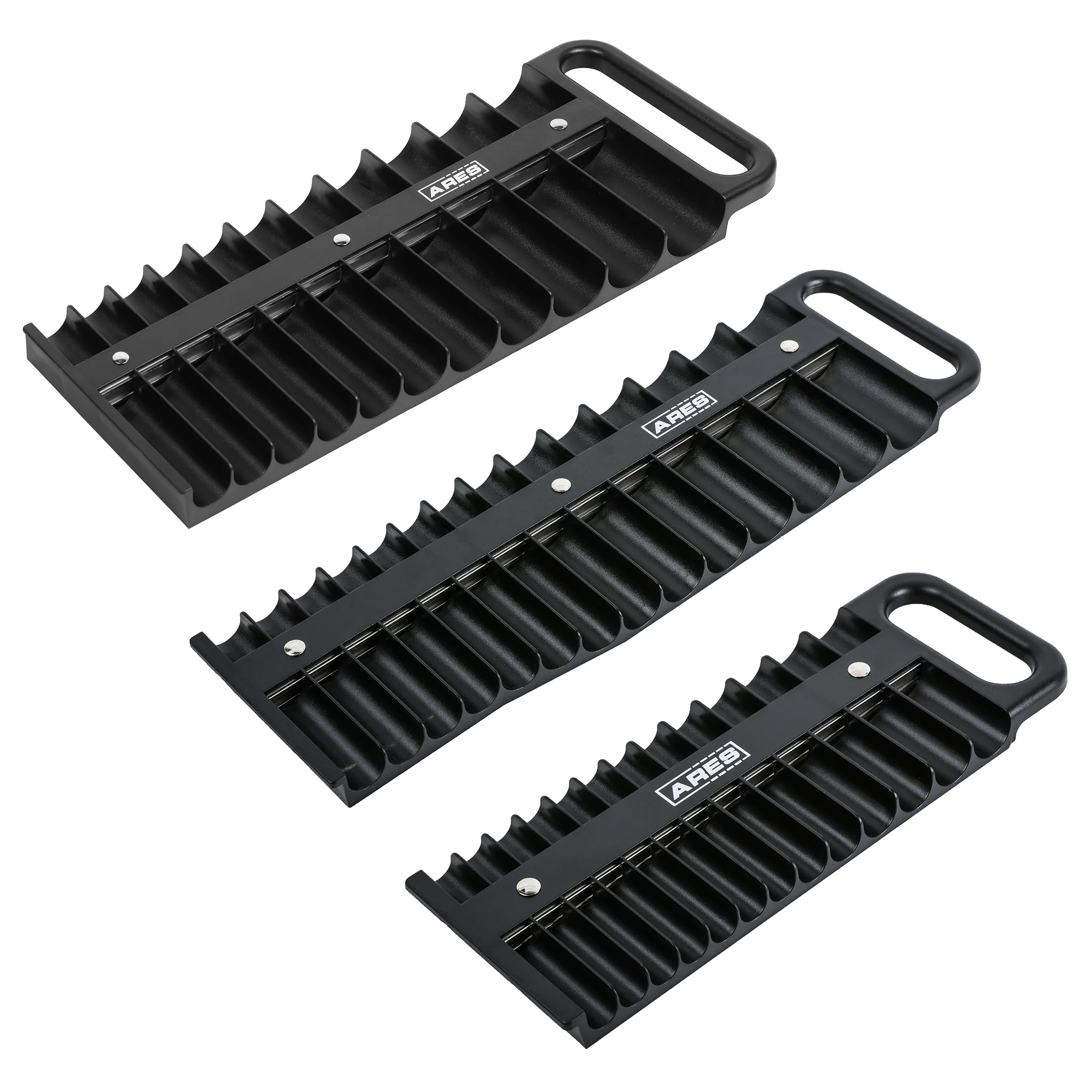 ARES 60163 - 3-Piece Black Magnetic Socket Holder Set - Image 3