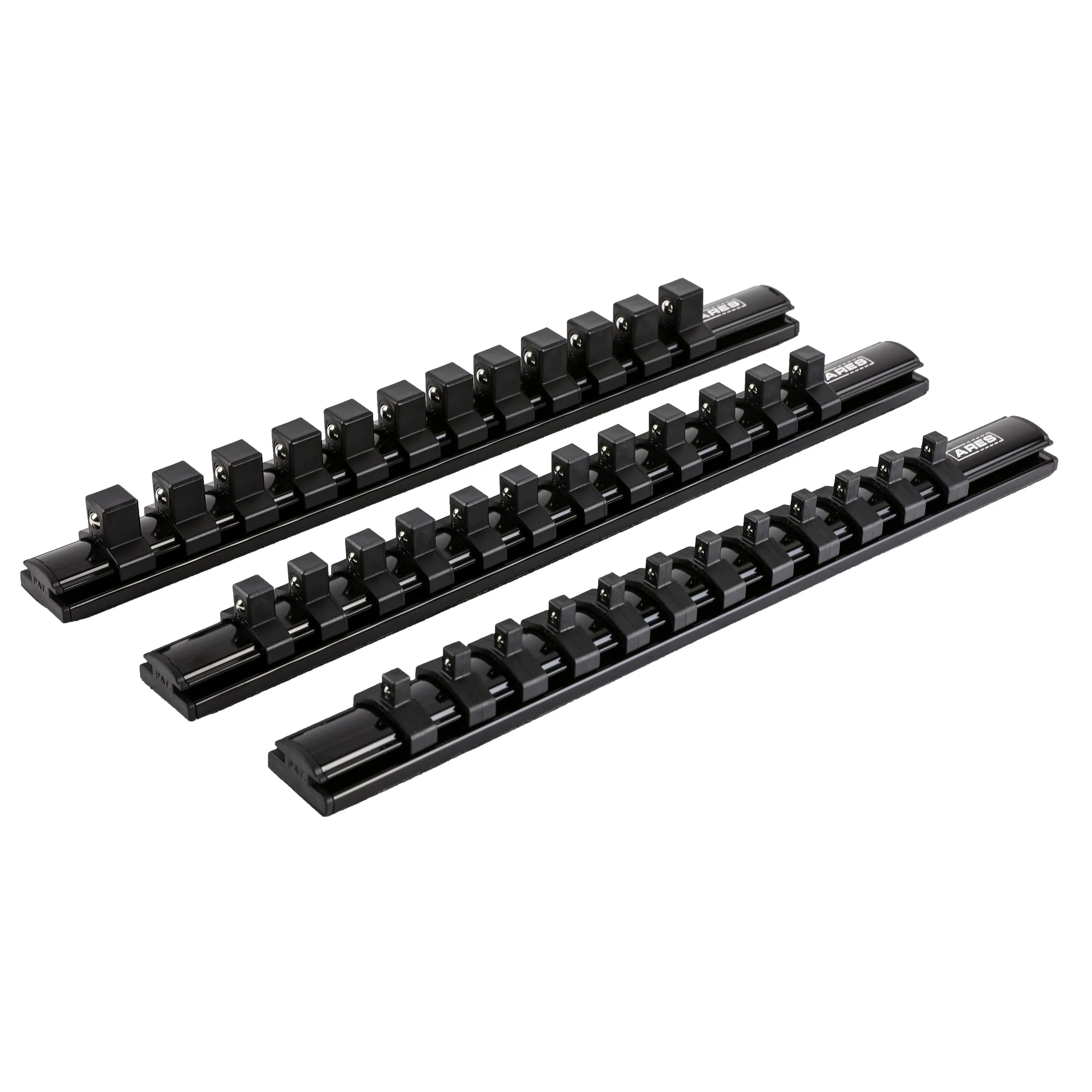 ARES 60053 - 3-Piece Black Magnetic Socket Organizer Set - Image 2