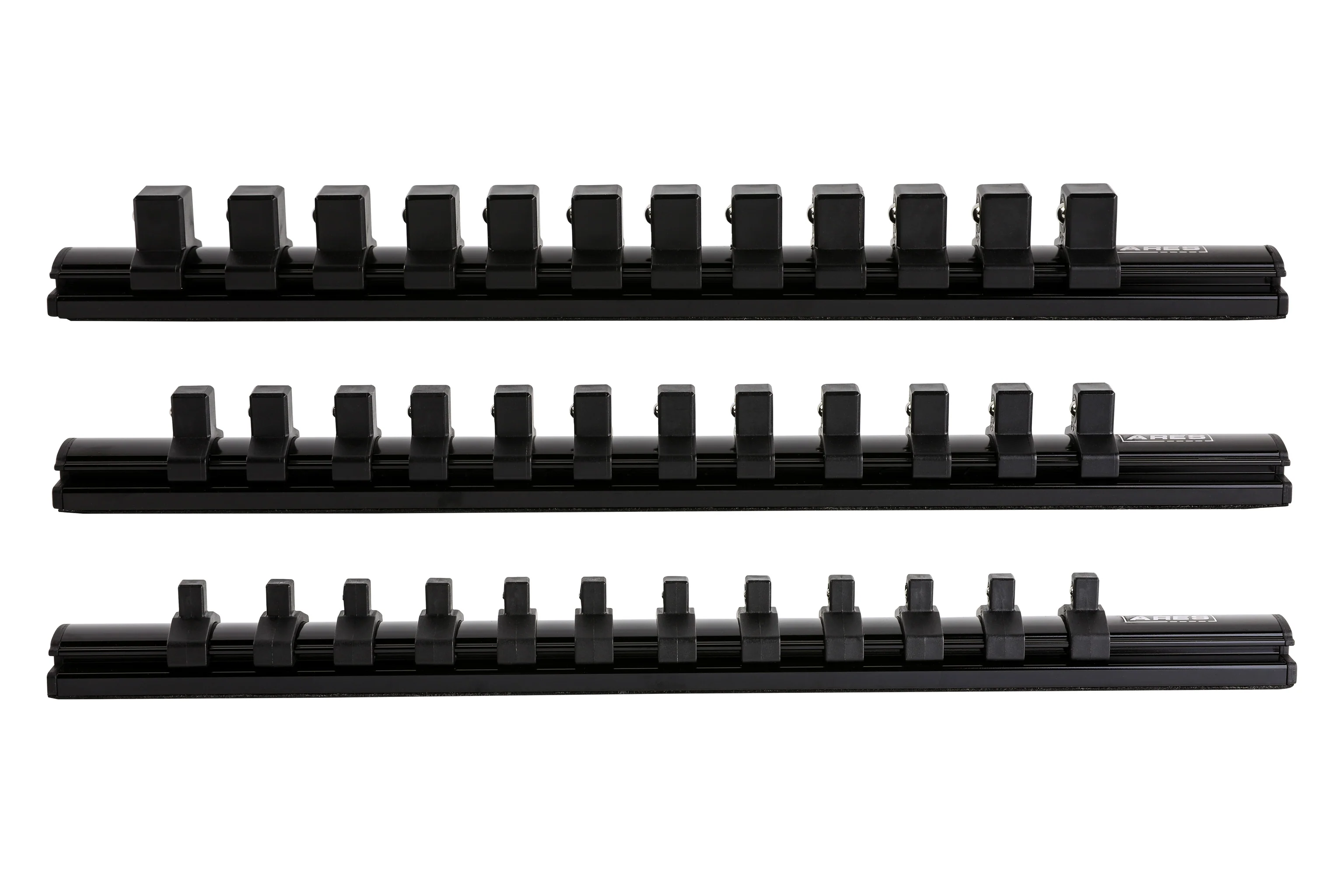 ARES 60053 - 3-Piece Black Magnetic Socket Organizer Set - Image 5