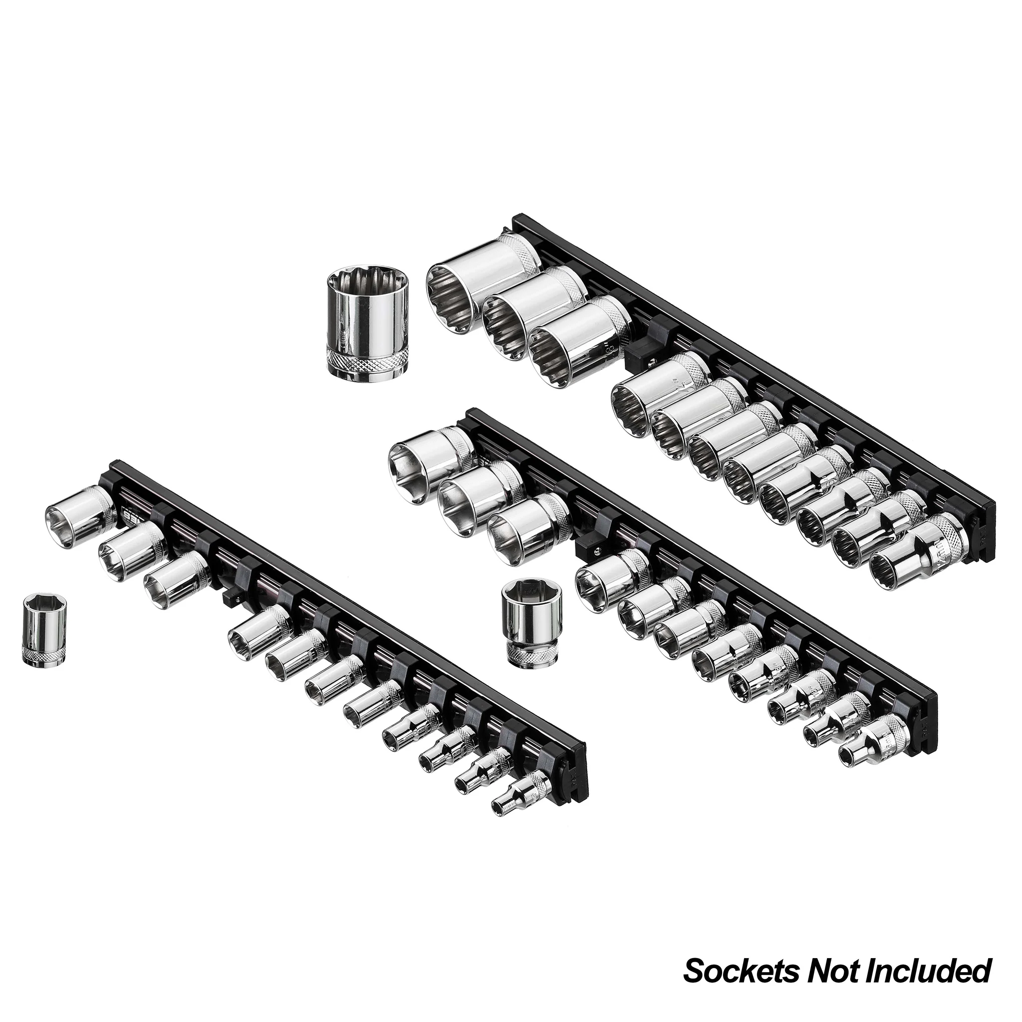 ARES 60053 - 3-Piece Black Magnetic Socket Organizer Set - Image 6