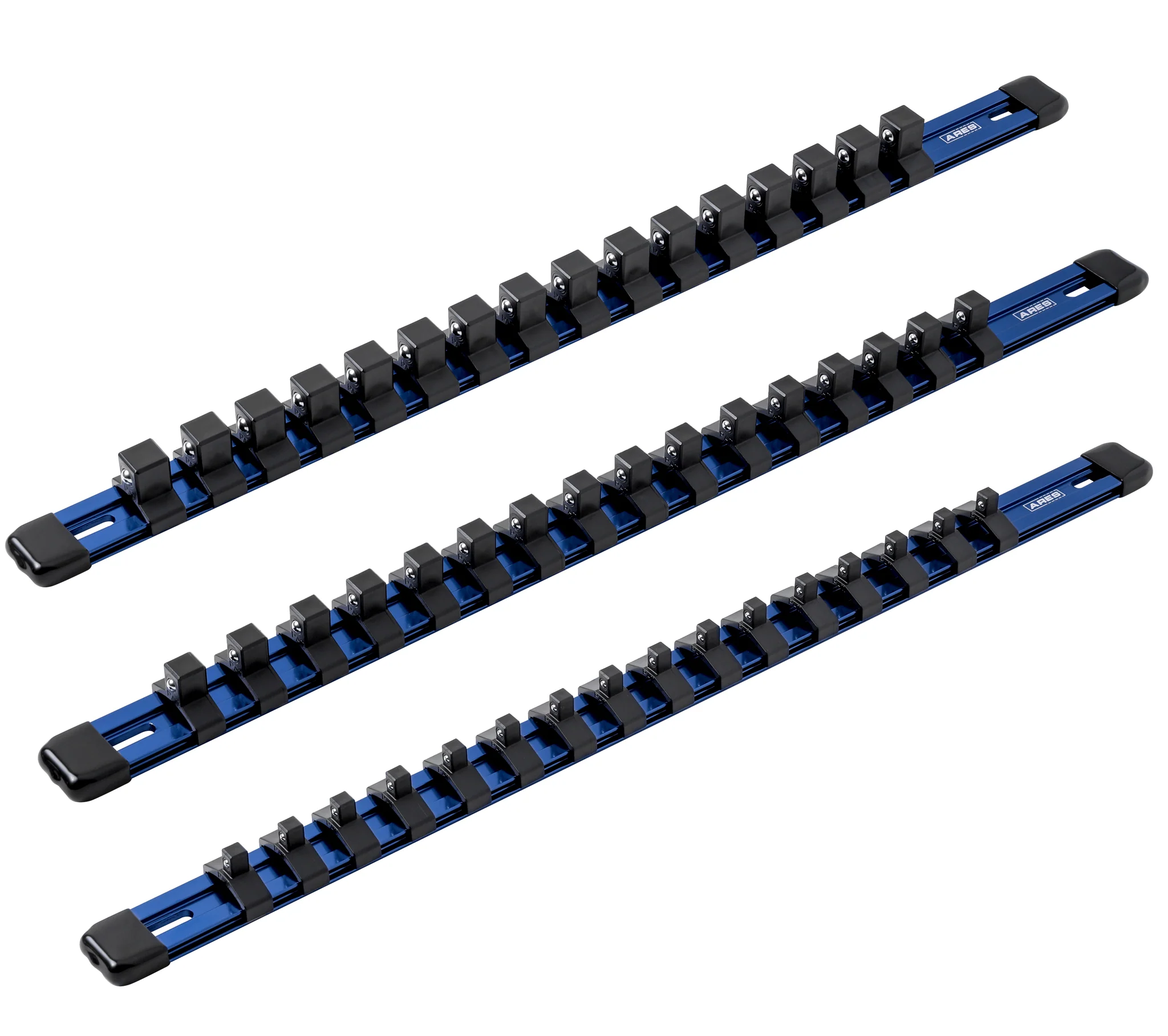 ARES 60041 - 3-Piece Blue Aluminum Socket Rail Set - Image 3