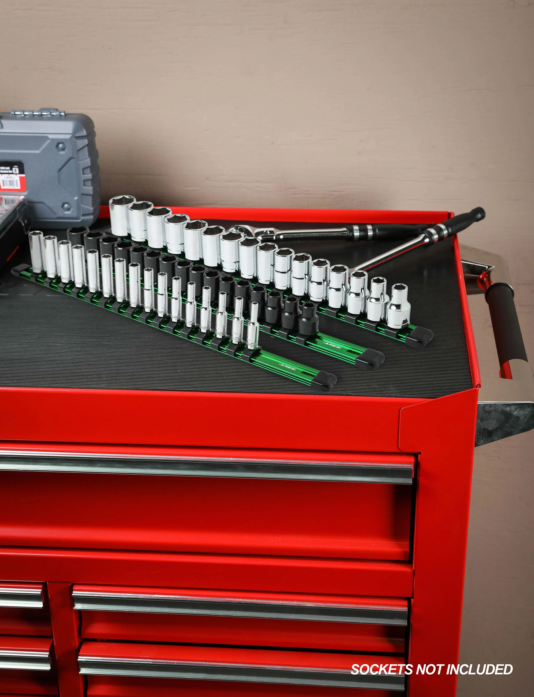 ARES 60045 - 3-Piece Green Aluminum Socket Rail Set - Image 3