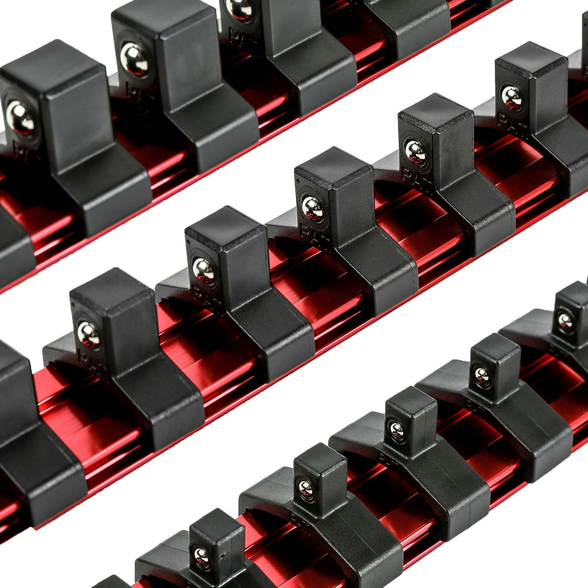 ARES 60072 - 3-Piece Red 6-Inch Aluminum Socket Rail Set - Image 3
